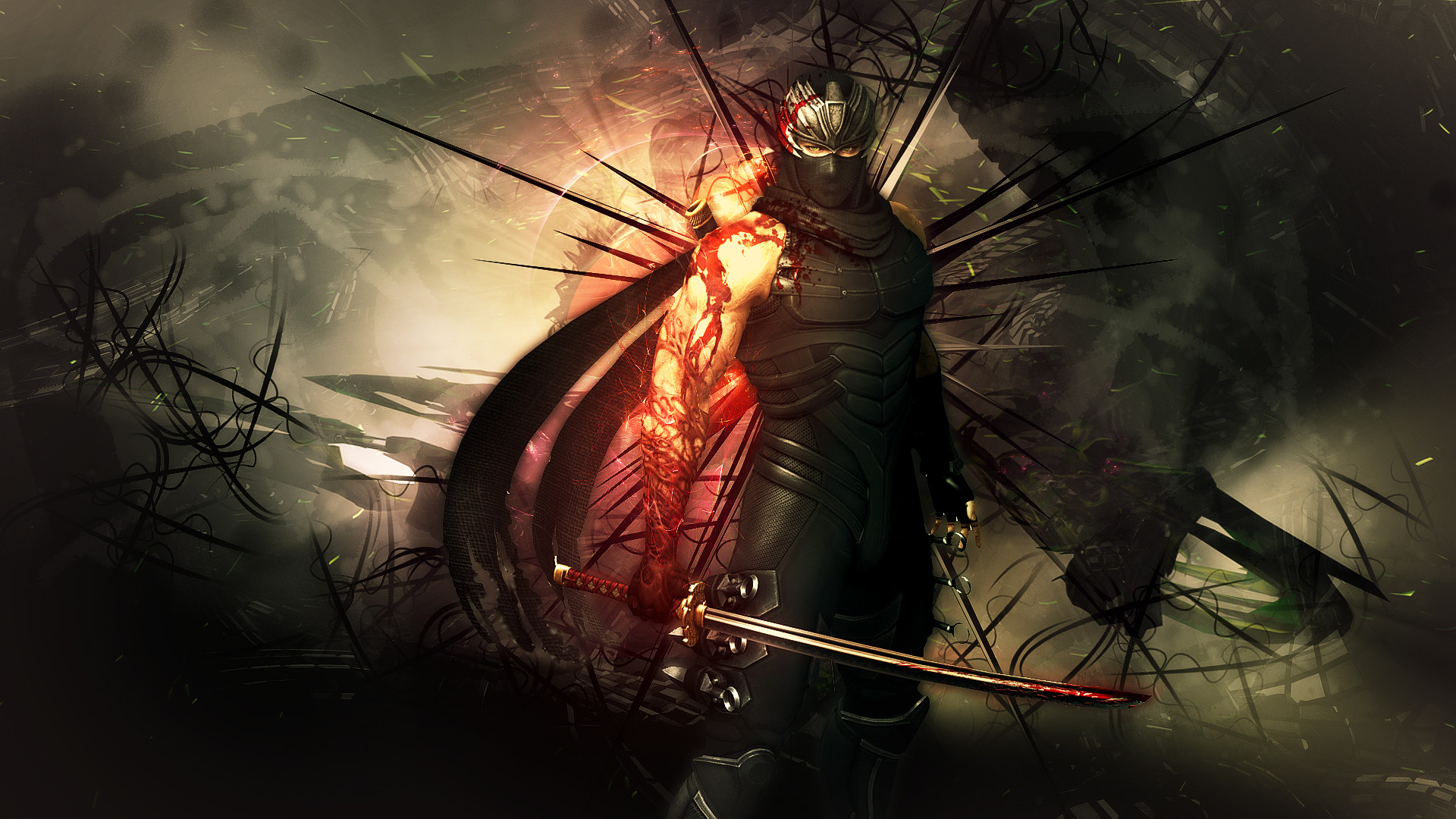 Ryu Hayabusa, Ninja Gaiden, Arte digitale, Full HD, sfondo Windows 11
