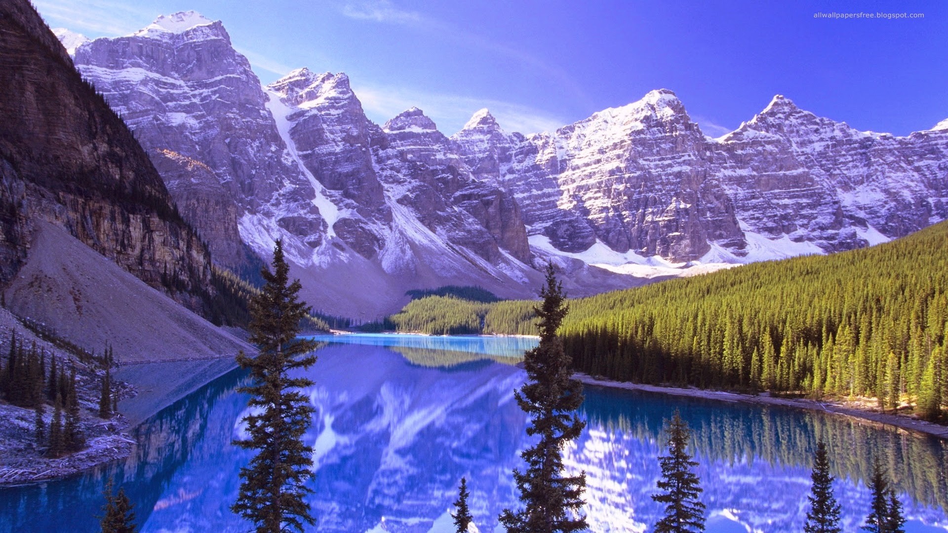 Lago Moraine, Parco nazionale di Banff, Valle dei Dieci Picchi, Canada, Lago glaciale, immagine di sfondo