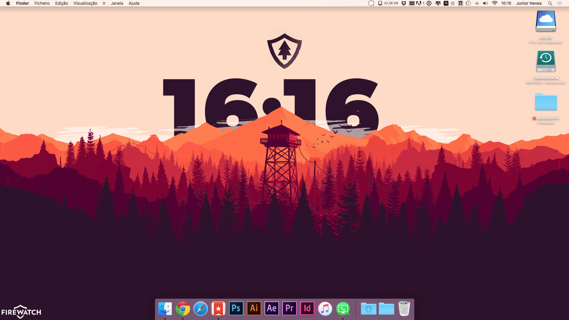 Firewatch, Torre di avvistamento, Orologio, Desktop personalizzato, Rosso, sfondo Full HD per PC