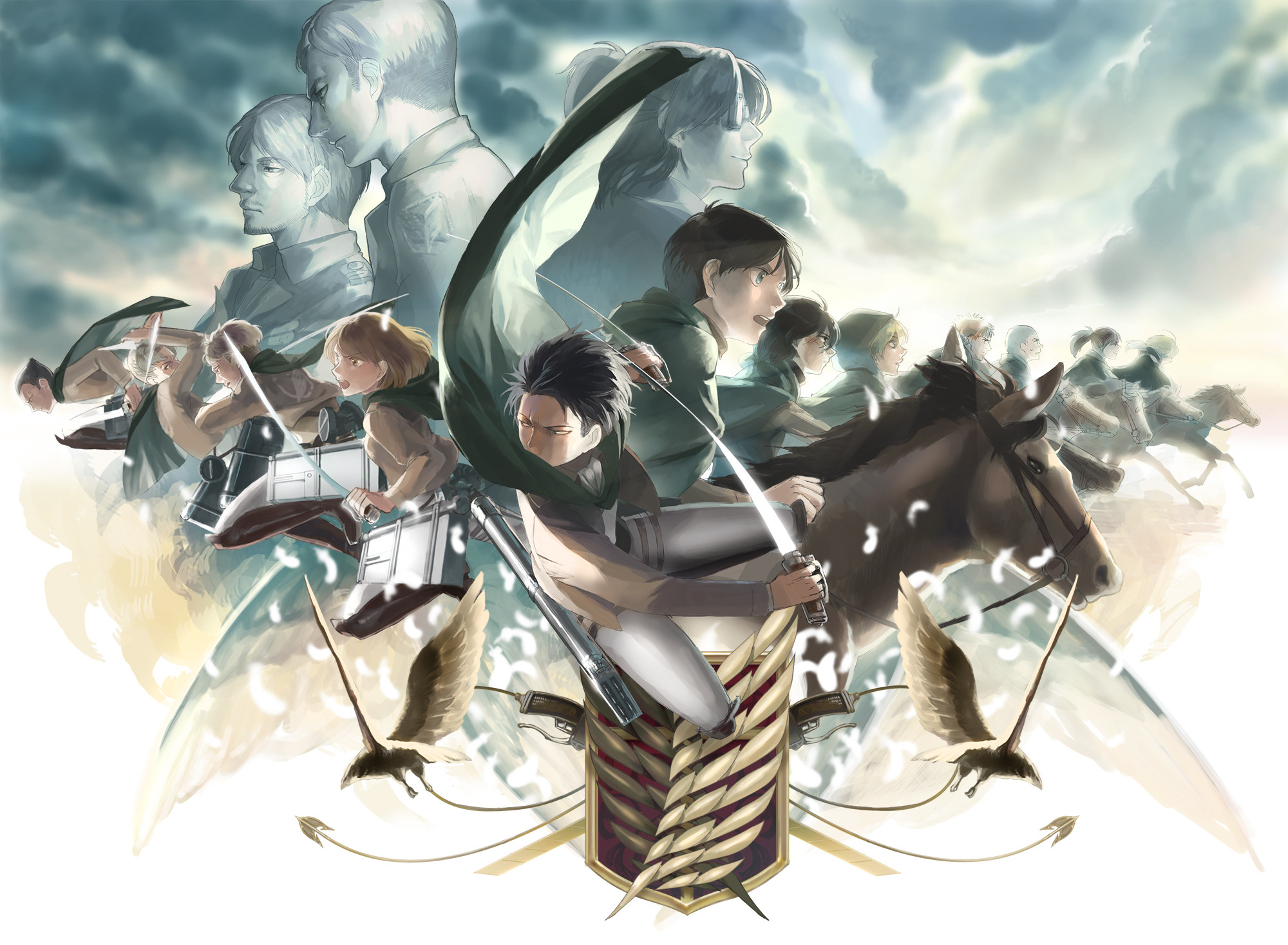 Levi Ackerman, Squadra Levi, L'attacco dei giganti, Corpo di ricerca, sfondo Windows 11