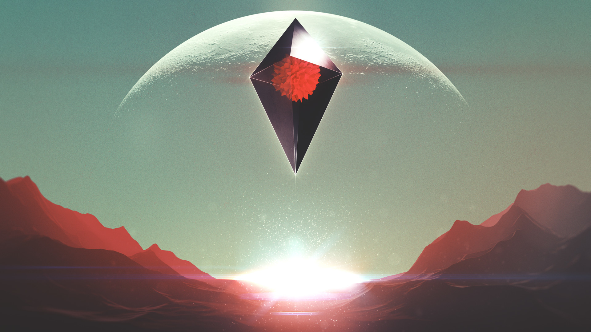 No Man's Sky, Atlas, Luna, Montagne, Full HD, sfondo desktop