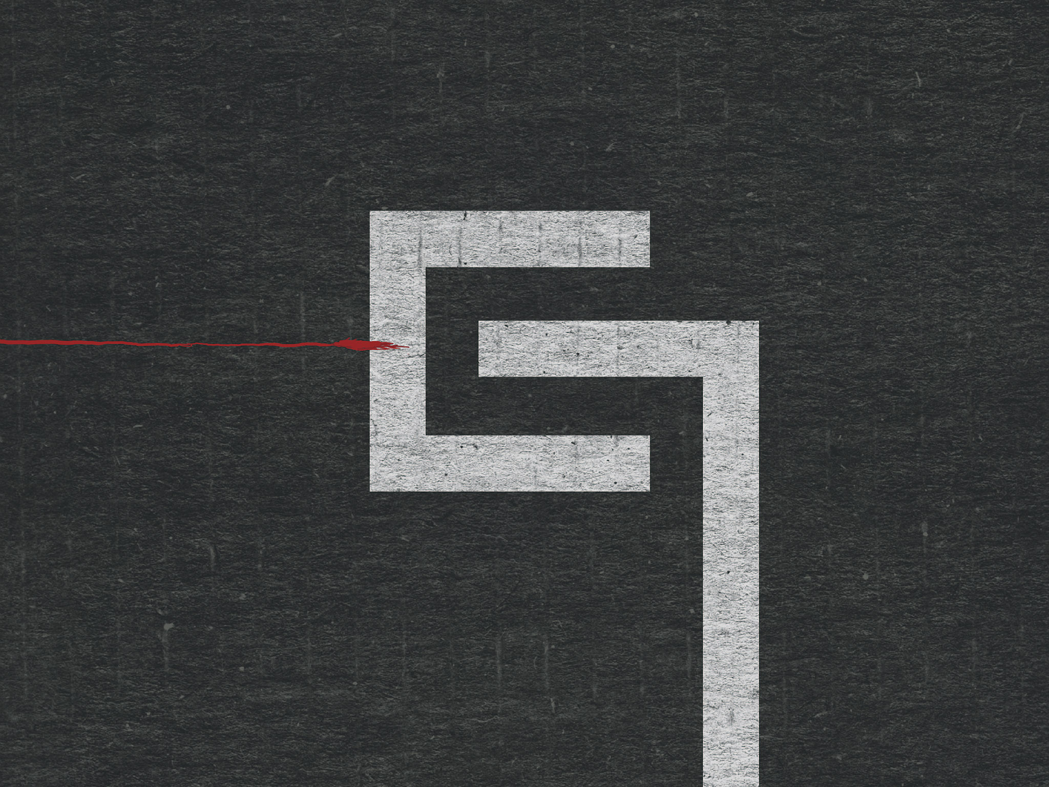 Simbolo geometrico, Spirale quadrata, Grigio scuro, Full HD, schermata di blocco iPad