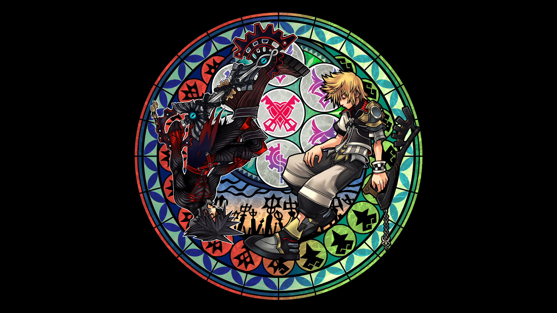 Kingdom Hearts, Roxas, Vetrata, Stazione del Risveglio, Full HD 1080p, sfondo desktop