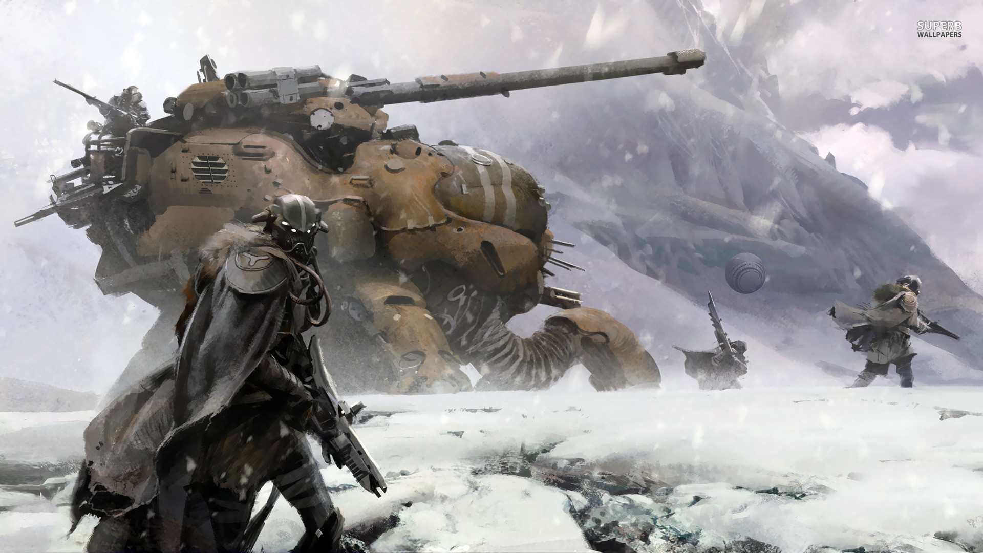Destiny, Cabal, Carro armato, Neve, Guardiano, Full HD, wallpaper desktop