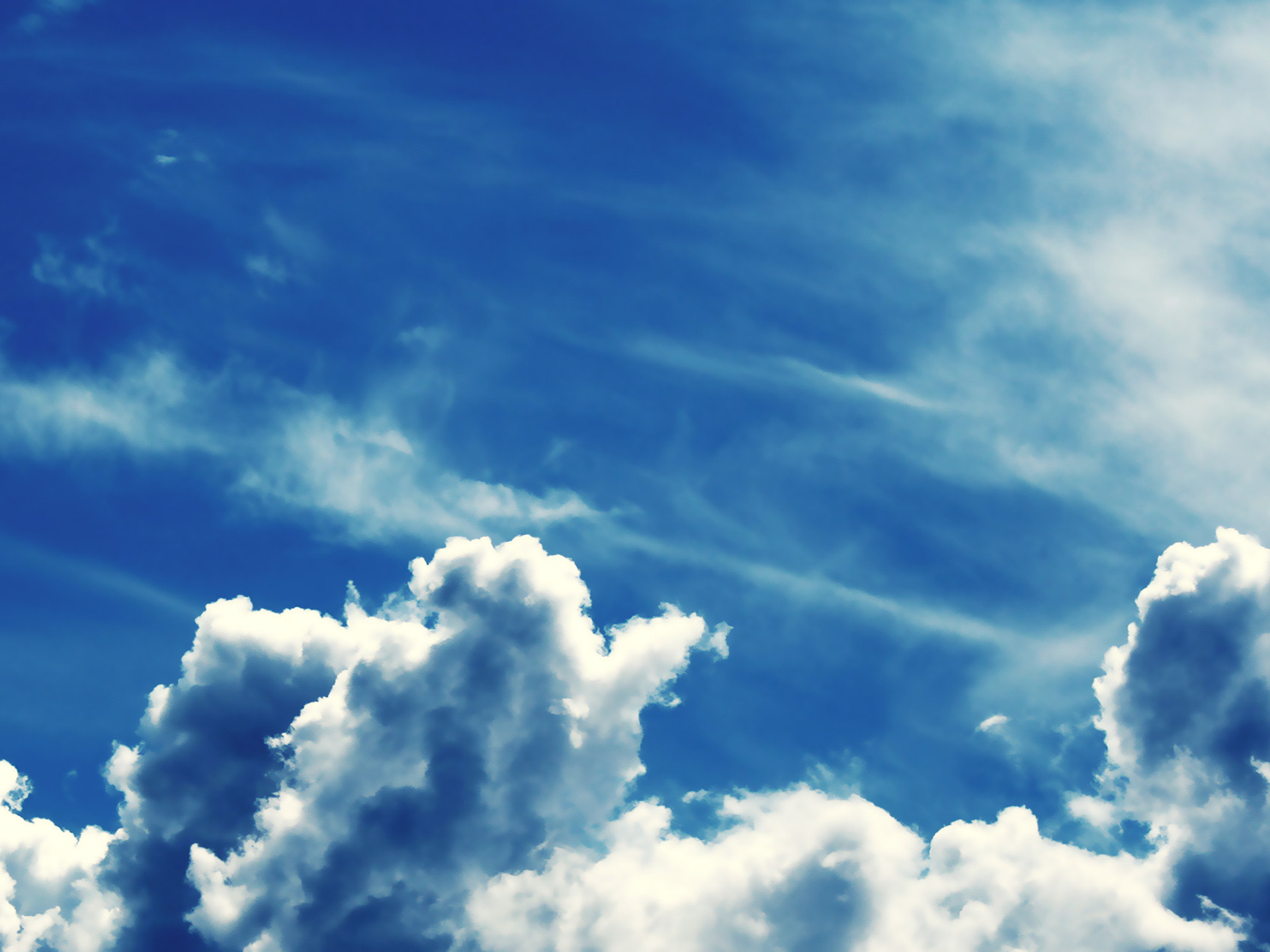 Nuvole, Cielo blu, Full HD, wallpaper per tablet