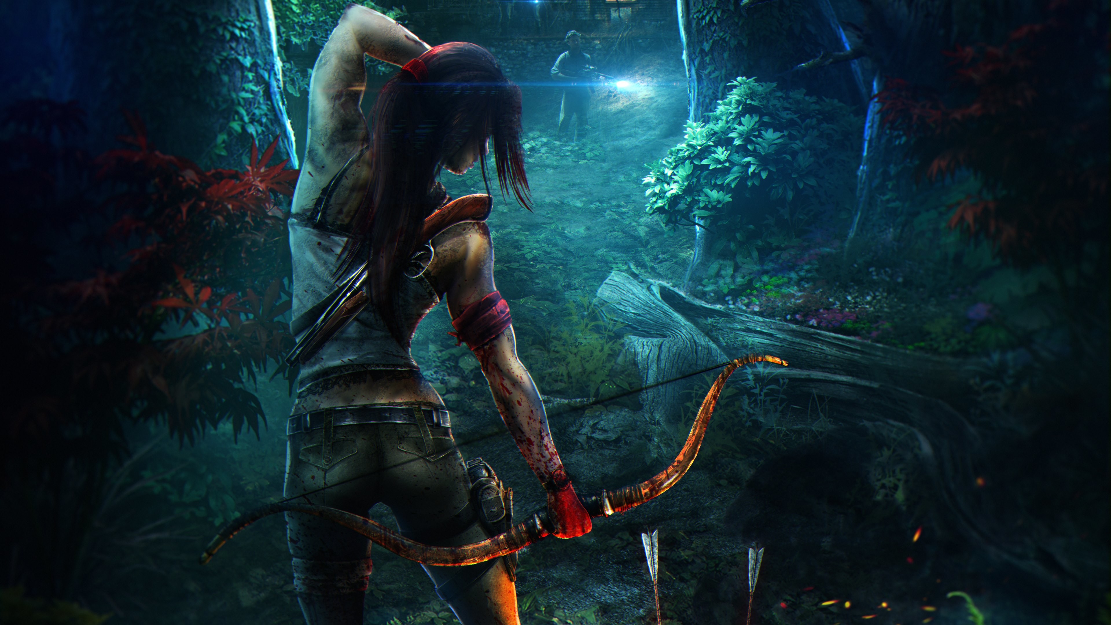 Lara Croft, Tomb Raider, Arco, Giungla, Videogioco, 16:9 4K, sfondo widescreen