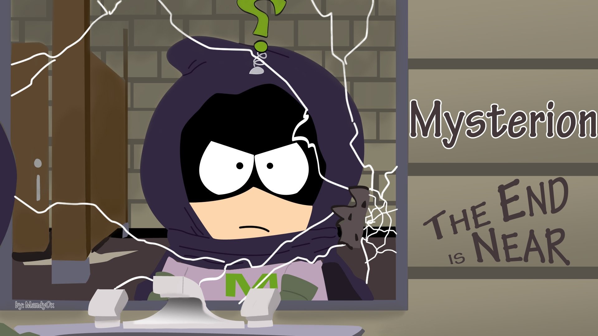 Mysterion, South Park, The End is Near, Vetro rotto, 16:9 Full HD, sfondo widescreen