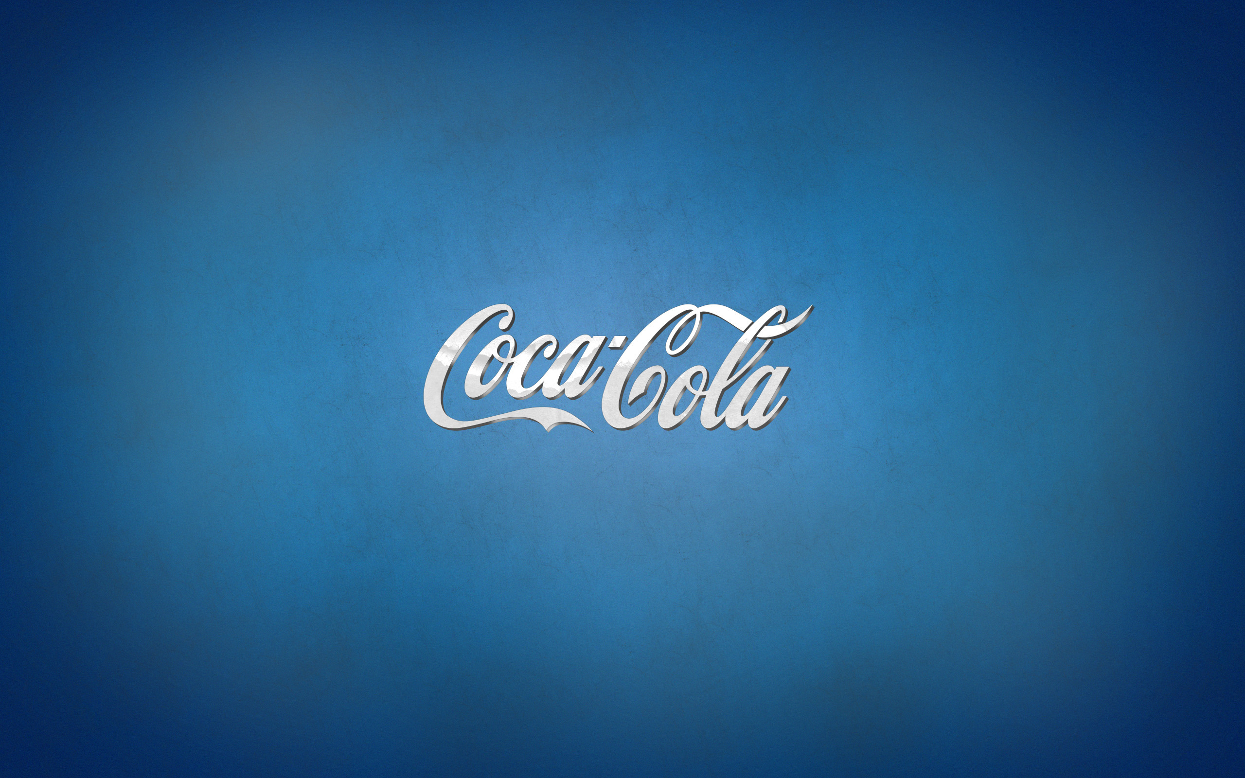 Coca-Cola, Logo, Sfondo blu, Minimalismo, 2K, wallpaper per portatile