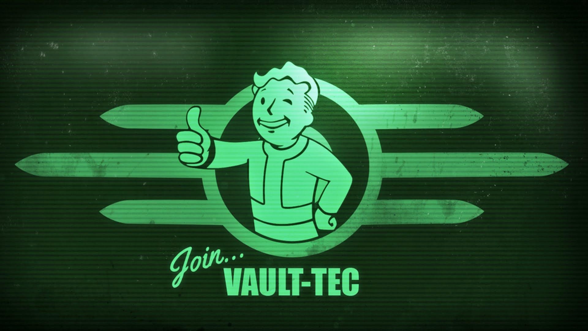 Vault Boy, Vault-Tec, Fallout, Join Vault-Tec, Verde, Full HD, sfondo per PC