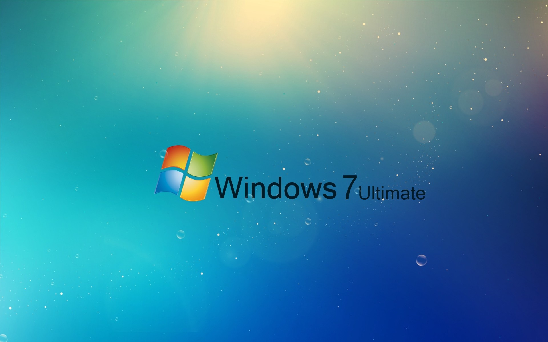 Windows 7 Ultimate, Logo Windows, Turchese, Full HD, sfondo desktop