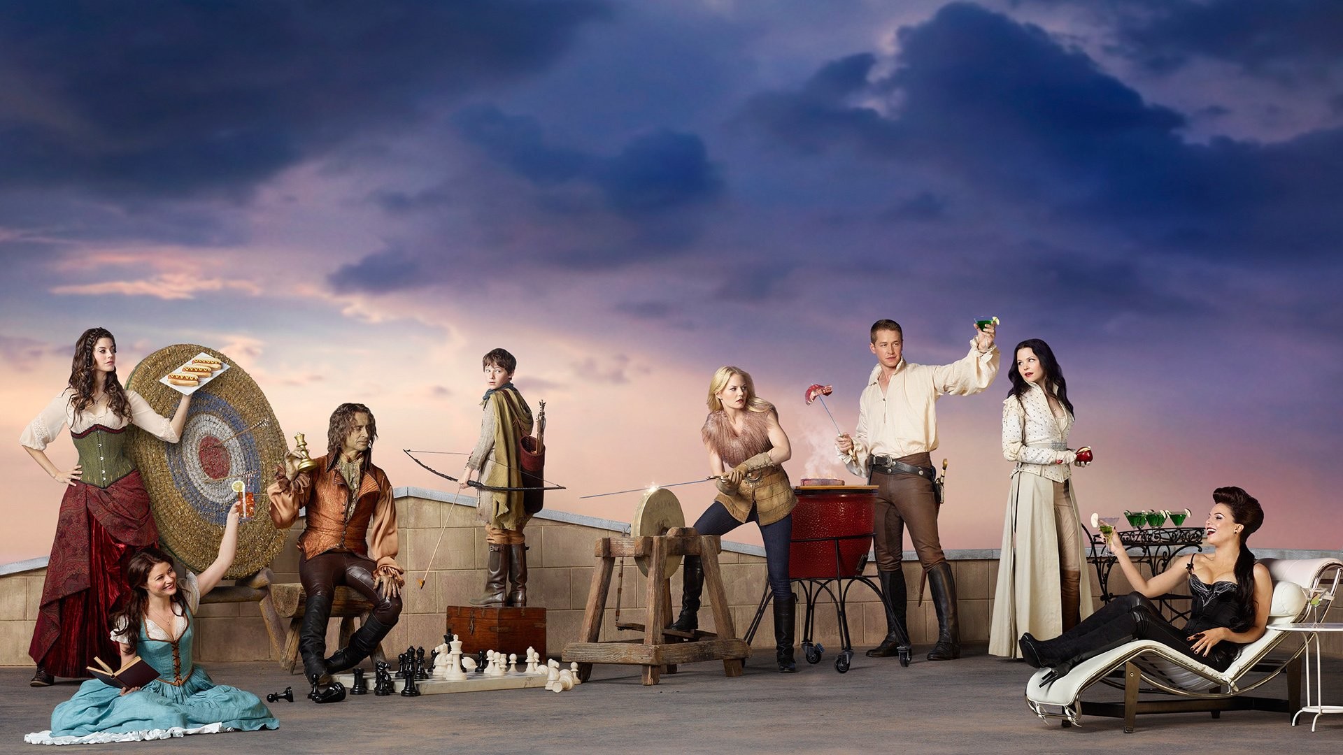 C'era una volta, Once Upon a Time, Cast, Tramonto, 1920x1080, immagine di sfondo
