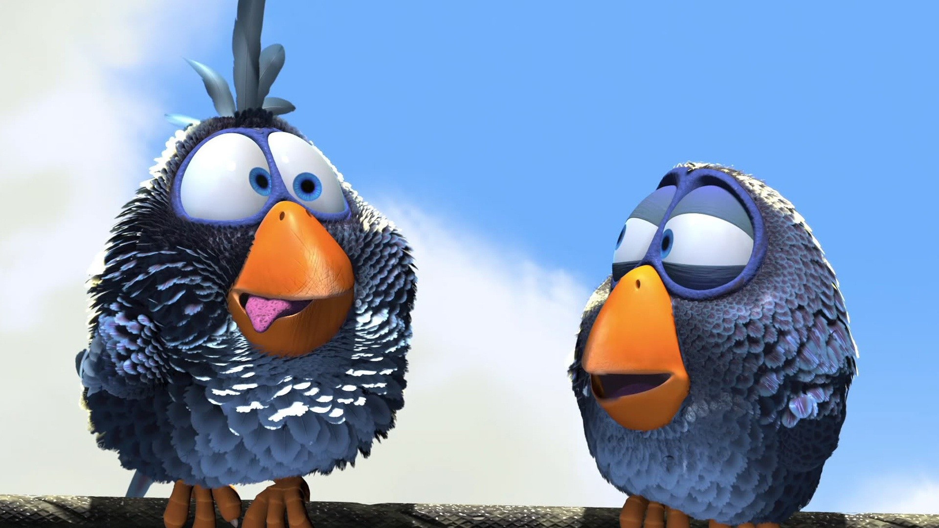 For the Birds, Pixar, Uccellini, Cielo azzurro, 16:9 Full HD, sfondo widescreen