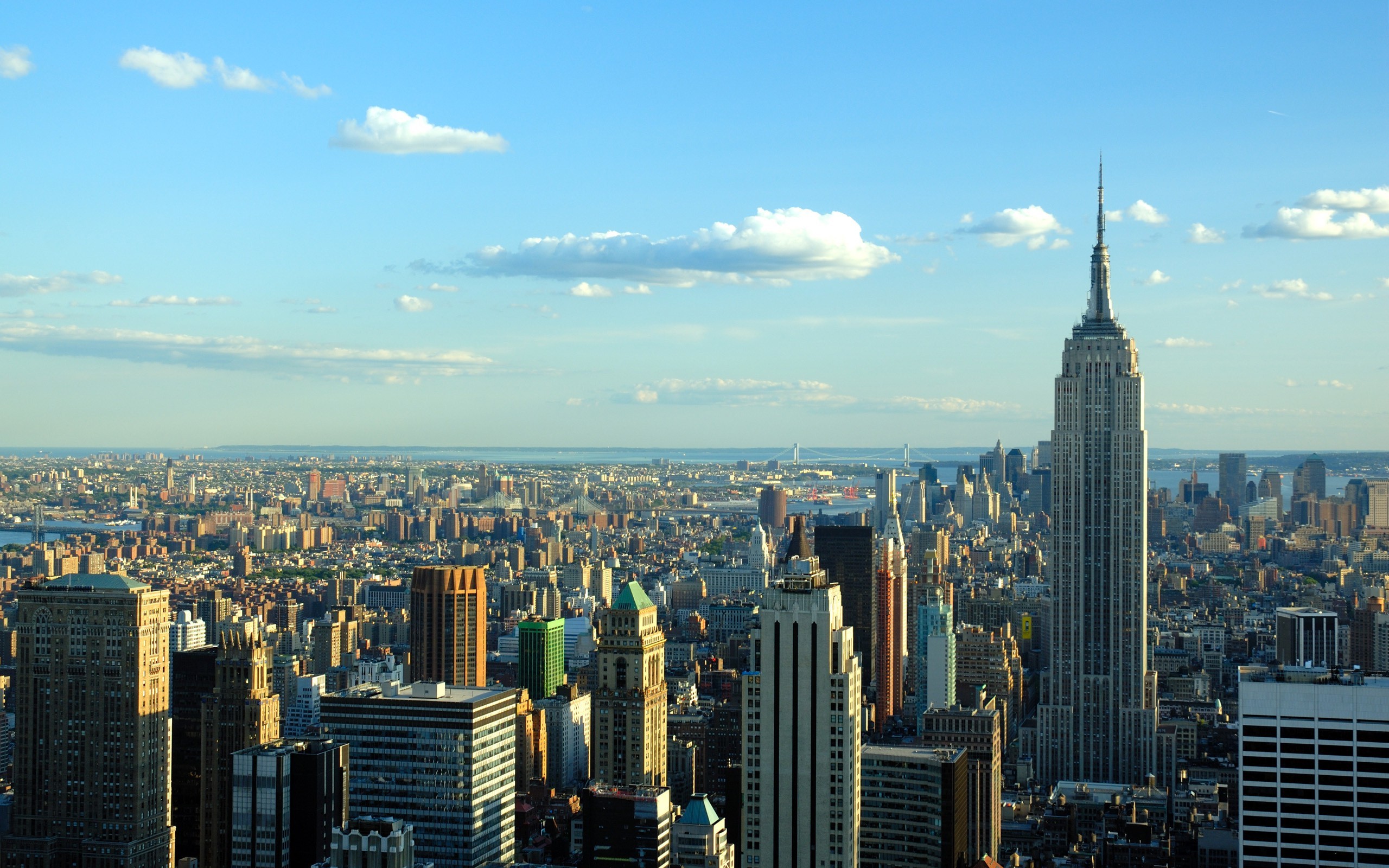 Empire State Building, Manhattan, New York, Cielo blu, 2K 1600p, sfondo desktop