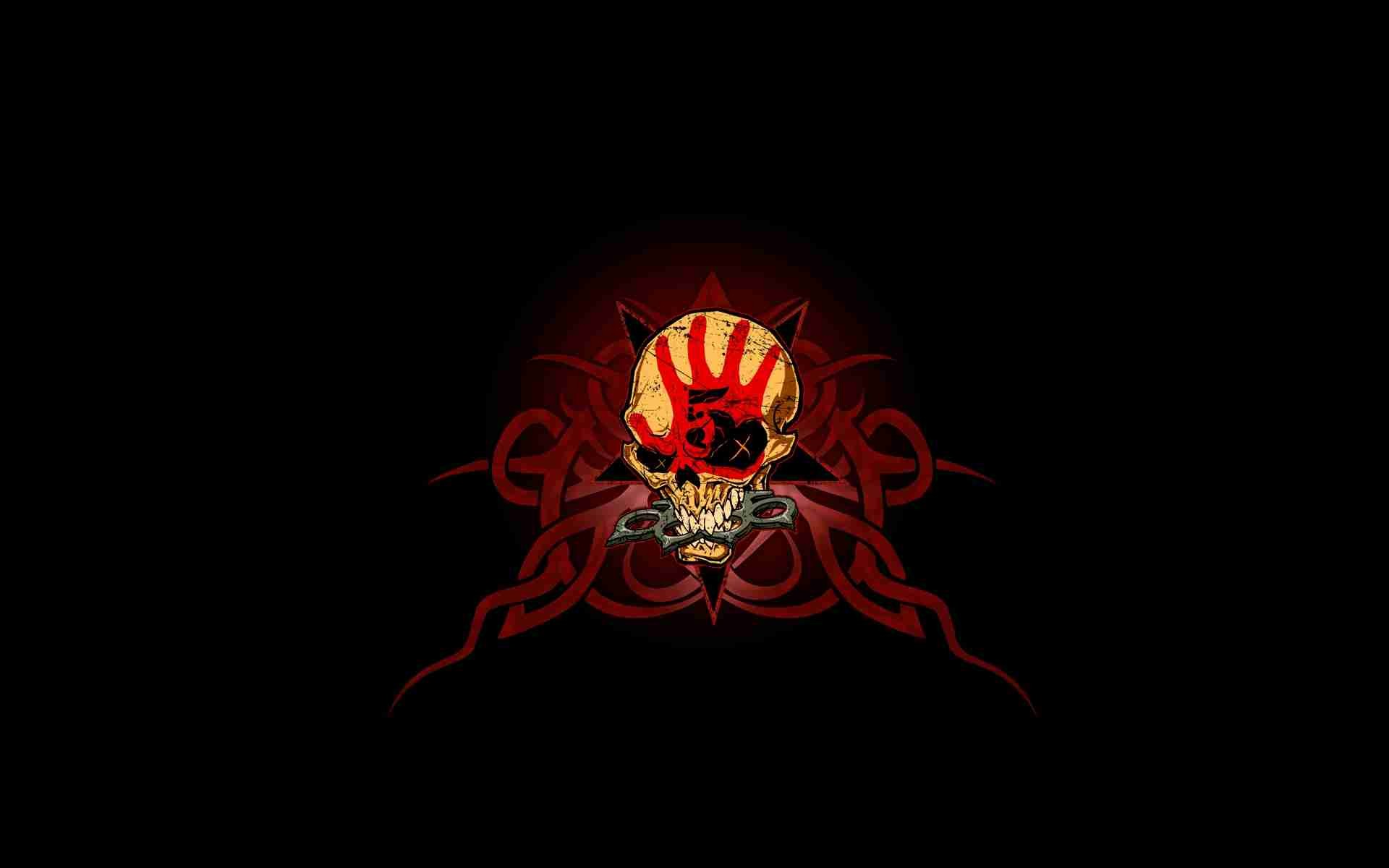 Five Finger Death Punch, Logo, Teschio, Sfondo nero, Full HD, wallpaper per portatile