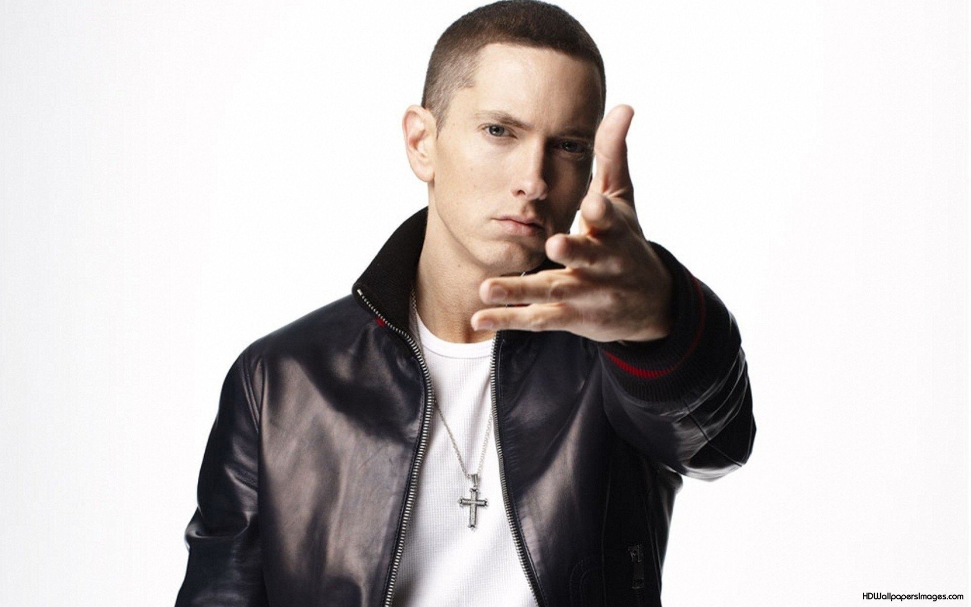Eminem, Giacca di pelle, Sfondo bianco, 1920x1200, wallpaper desktop