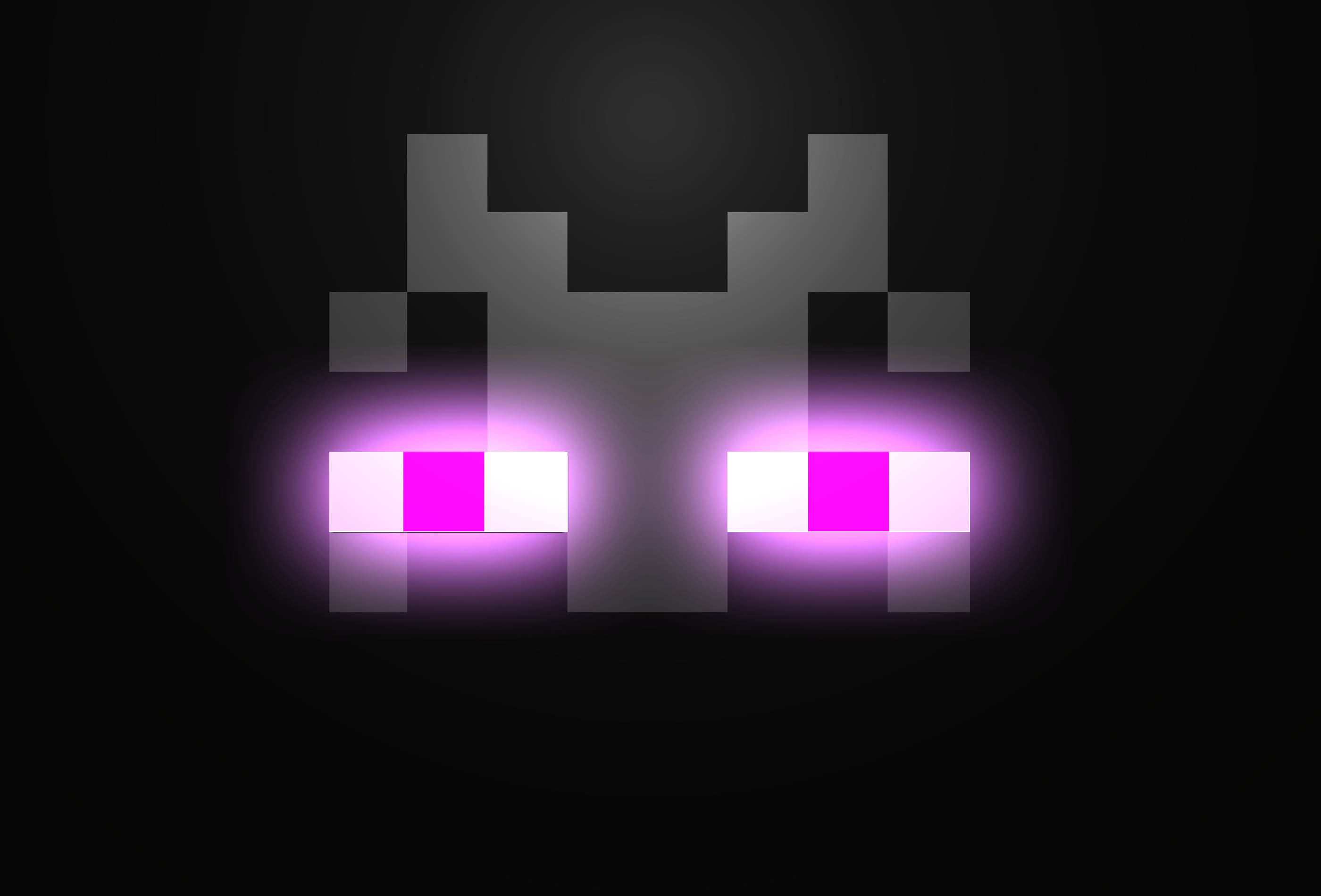 Minecraft, Enderman, Occhi viola, Sfondo nero, 2K, wallpaper per portatile
