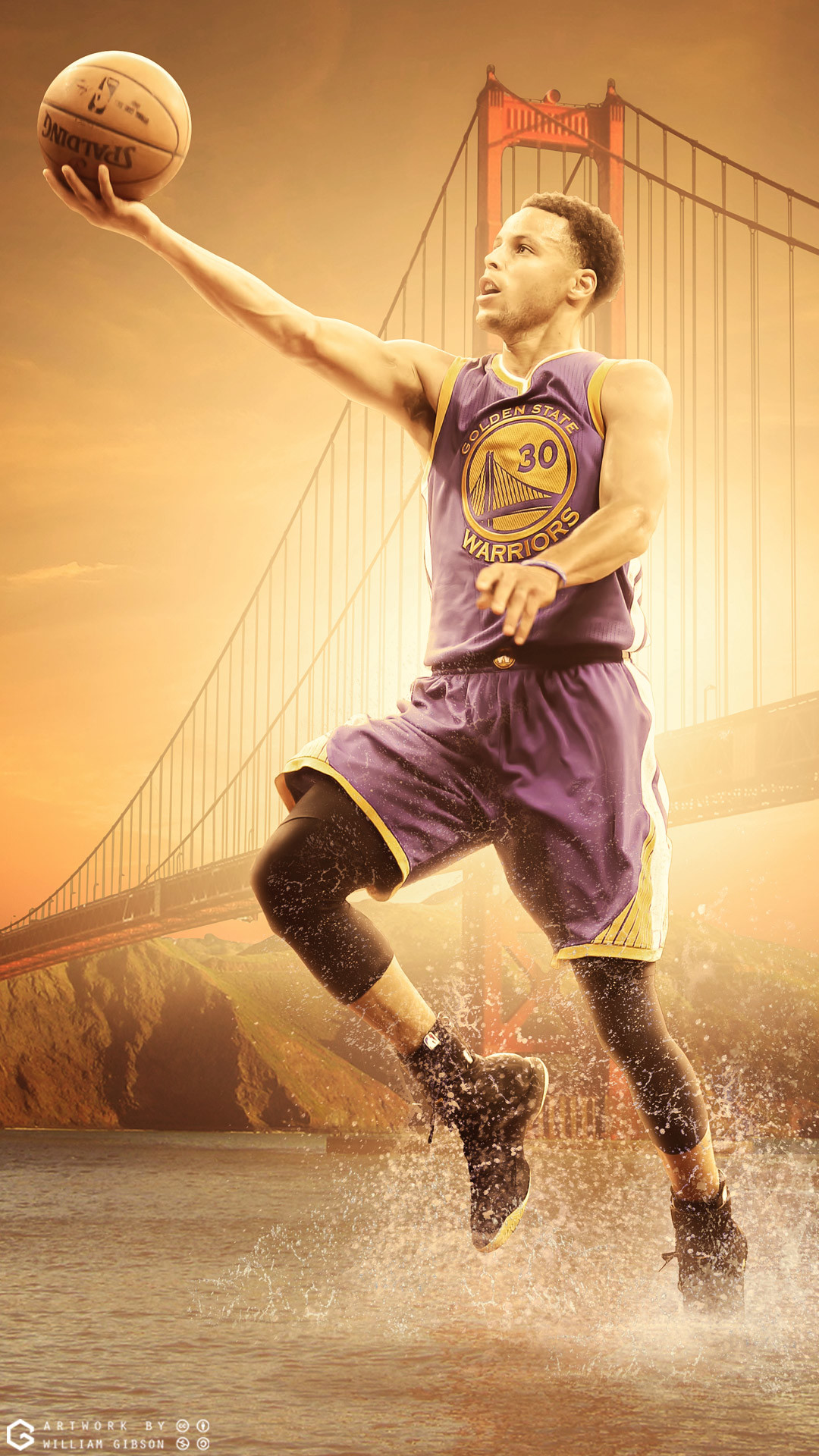 Stephen Curry, Golden Gate Bridge, Golden State Warriors, Tiro in sospensione, sfondo iPhone