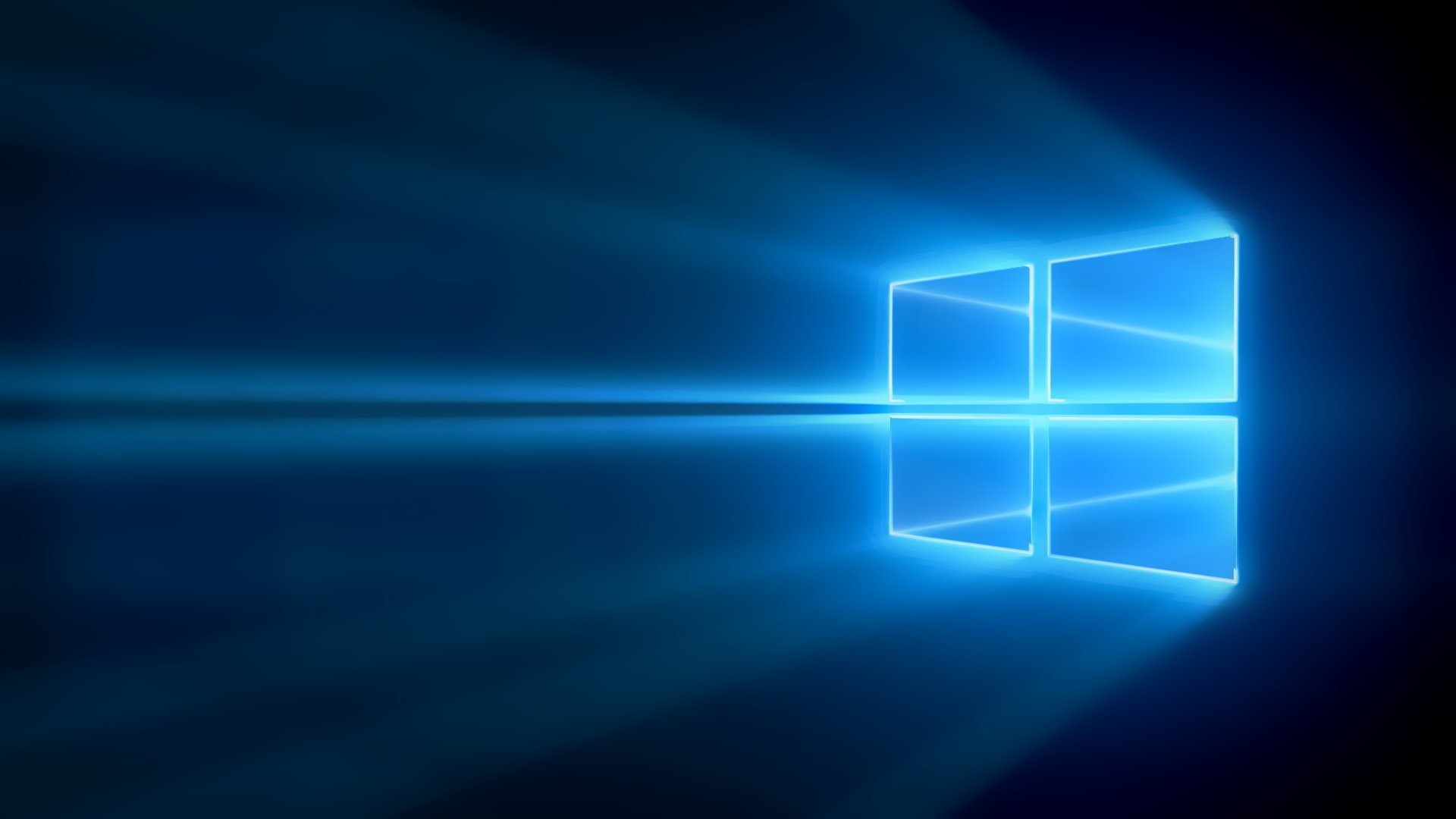 Windows 10, Logo Windows, Hero, Raggi di luce, Blu, Full HD, sfondo desktop