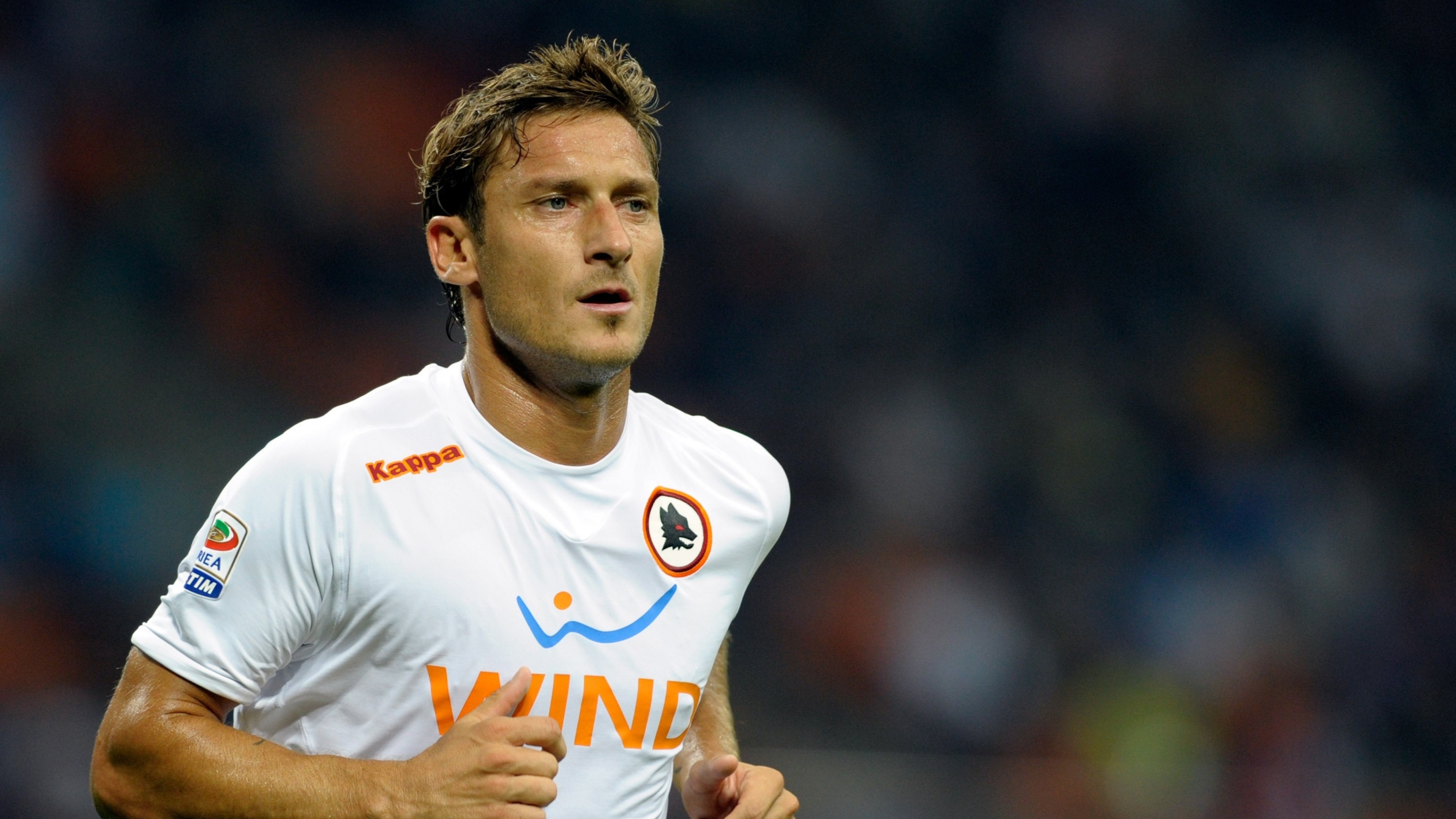 Francesco Totti, AS Roma, Maglia bianca, Kappa, 4K, sfondo per PC
