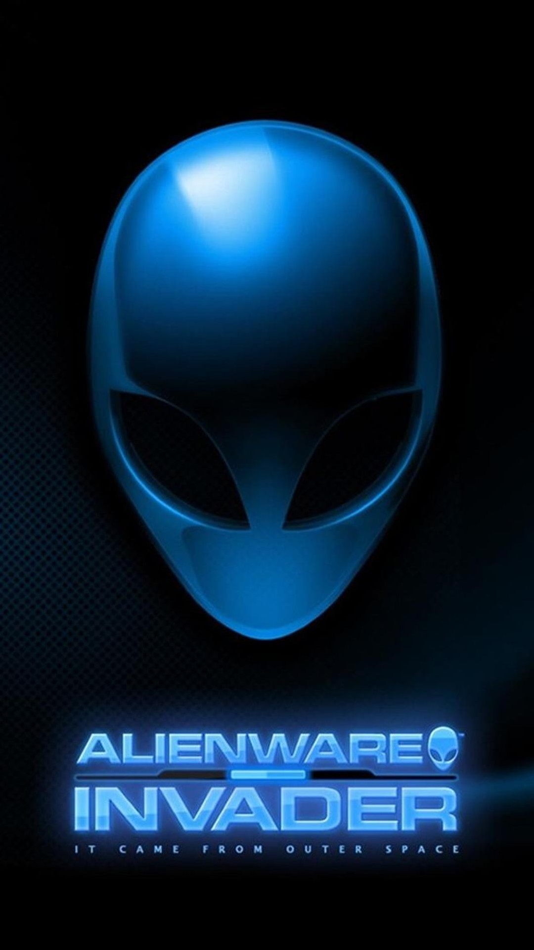 Logo Alienware, Alienware Invader, Alieno, Blu, sfondo Android verticale