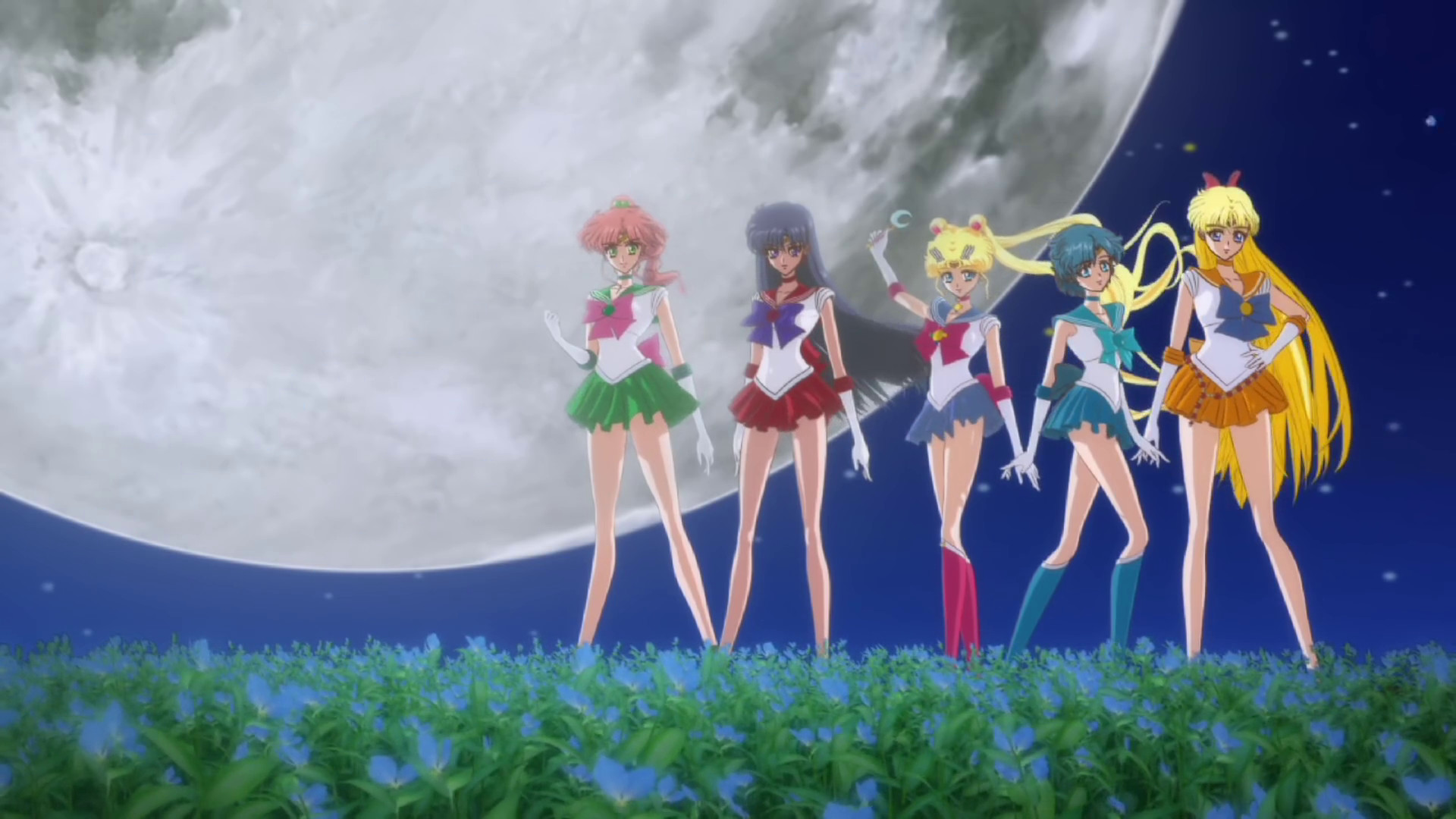 Sailor Jupiter, Sailor Mars, Sailor Moon, Sailor Mercury, Sailor Venus, Luna, sfondo Full HD