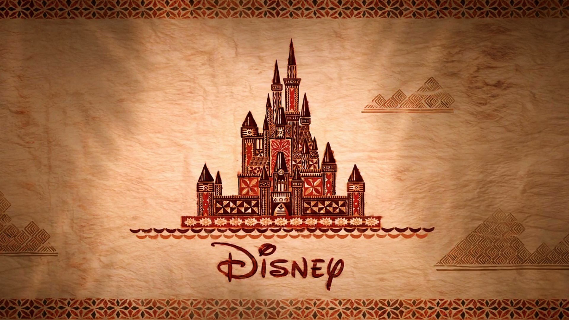 Logo Disney, Castello, Oceania, Motivo tribale, 16:9 Full HD, wallpaper widescreen