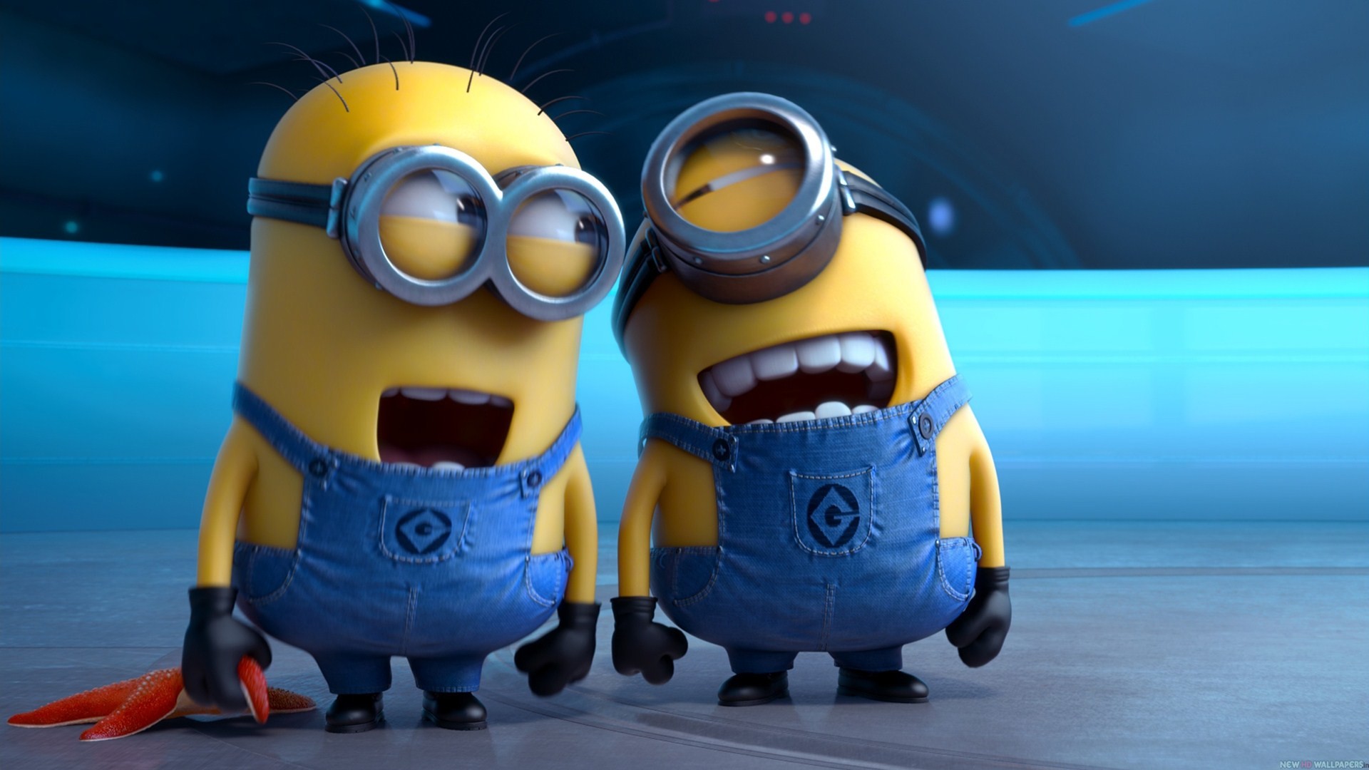 Minions, Cattivissimo me 2, Risata, Blu, 1920x1080, immagine di sfondo