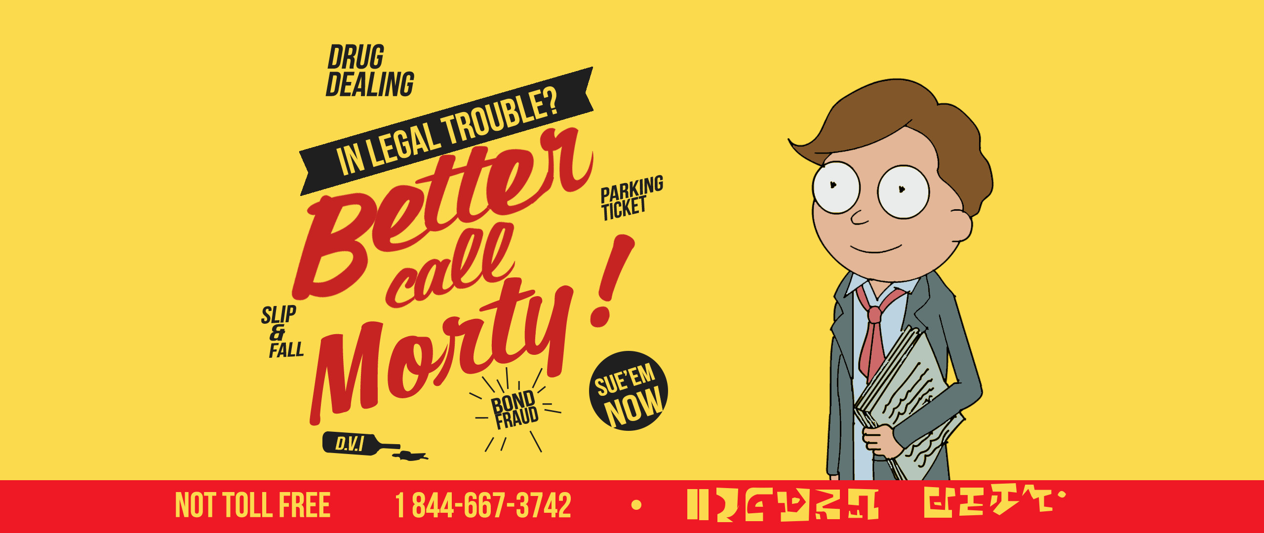 Morty Smith, Better Call Morty, Parodia, Sfondo giallo, 21:9 Full HD, wallpaper widescreen