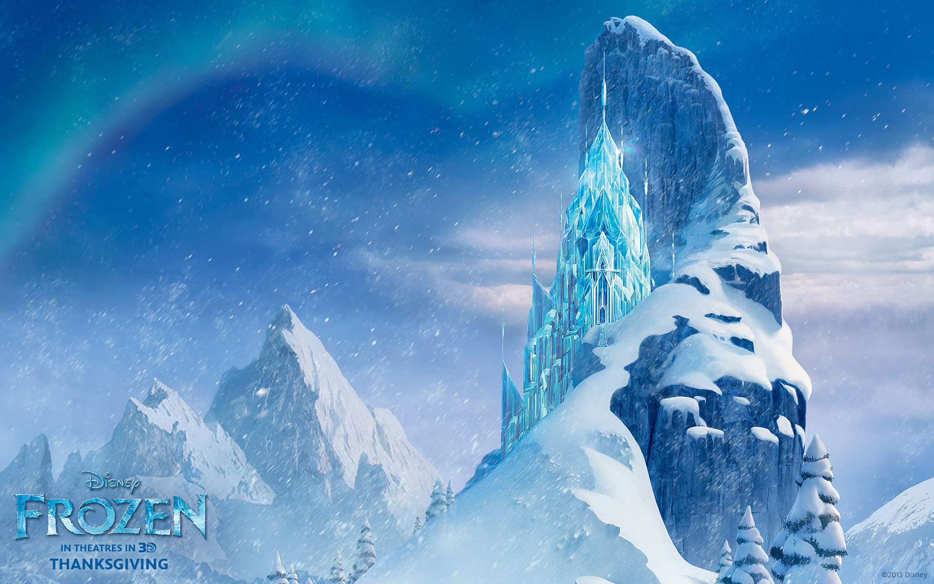 Palazzo di ghiaccio, Montagna del Nord, Frozen - Il regno di ghiaccio, Arcobaleno, sfondo desktop