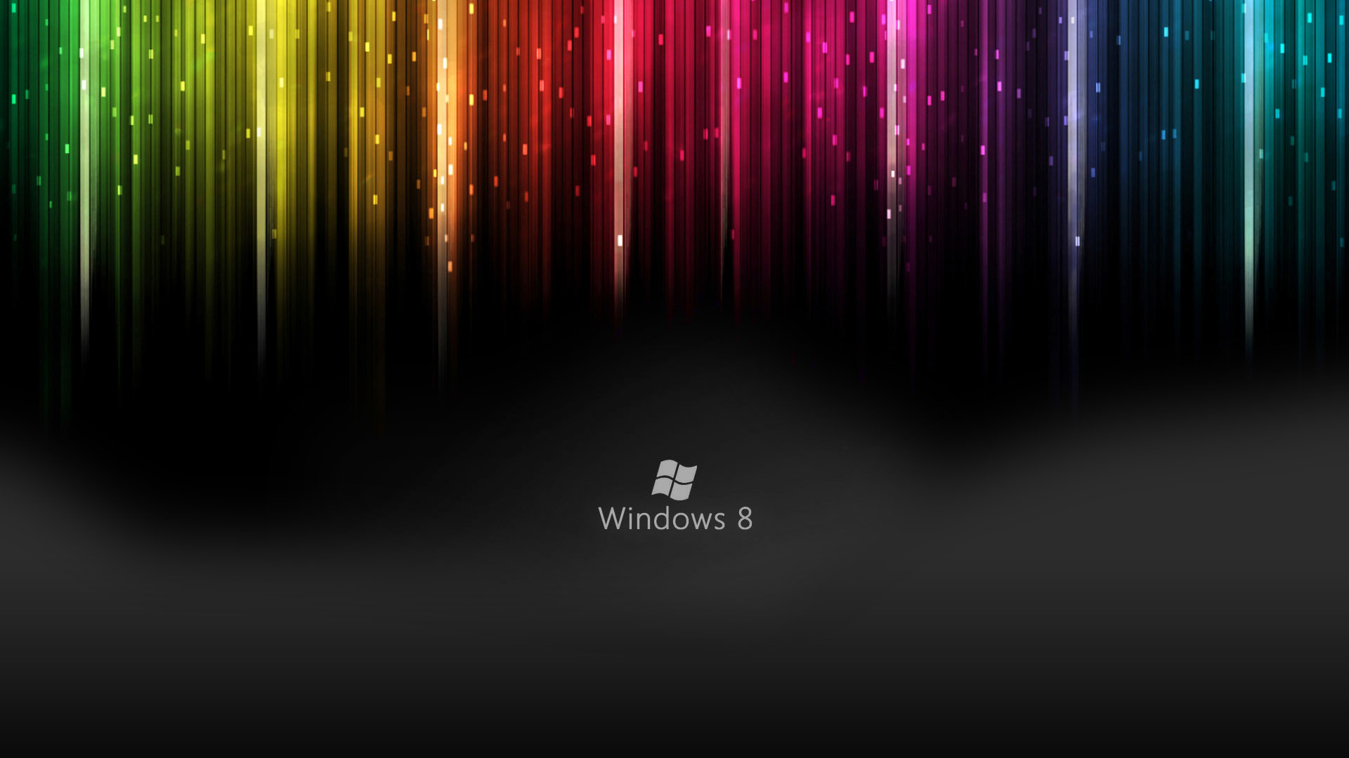 Windows 8, Microsoft, Arcobaleno, Sfondo scuro, Full HD, wallpaper PC