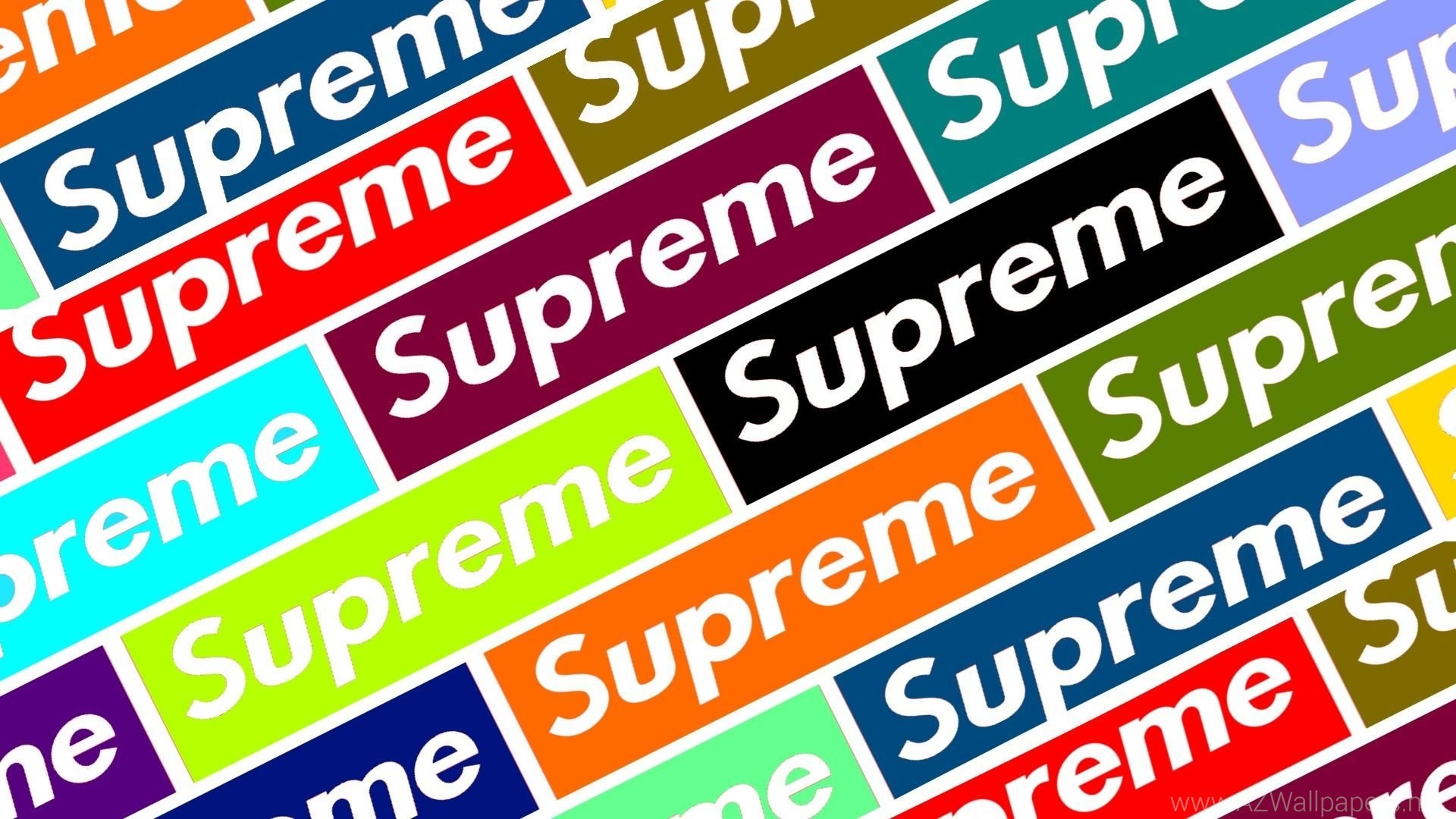 Logo Supreme, Pattern diagonale, Multicolore, 1920x1080, immagine di sfondo