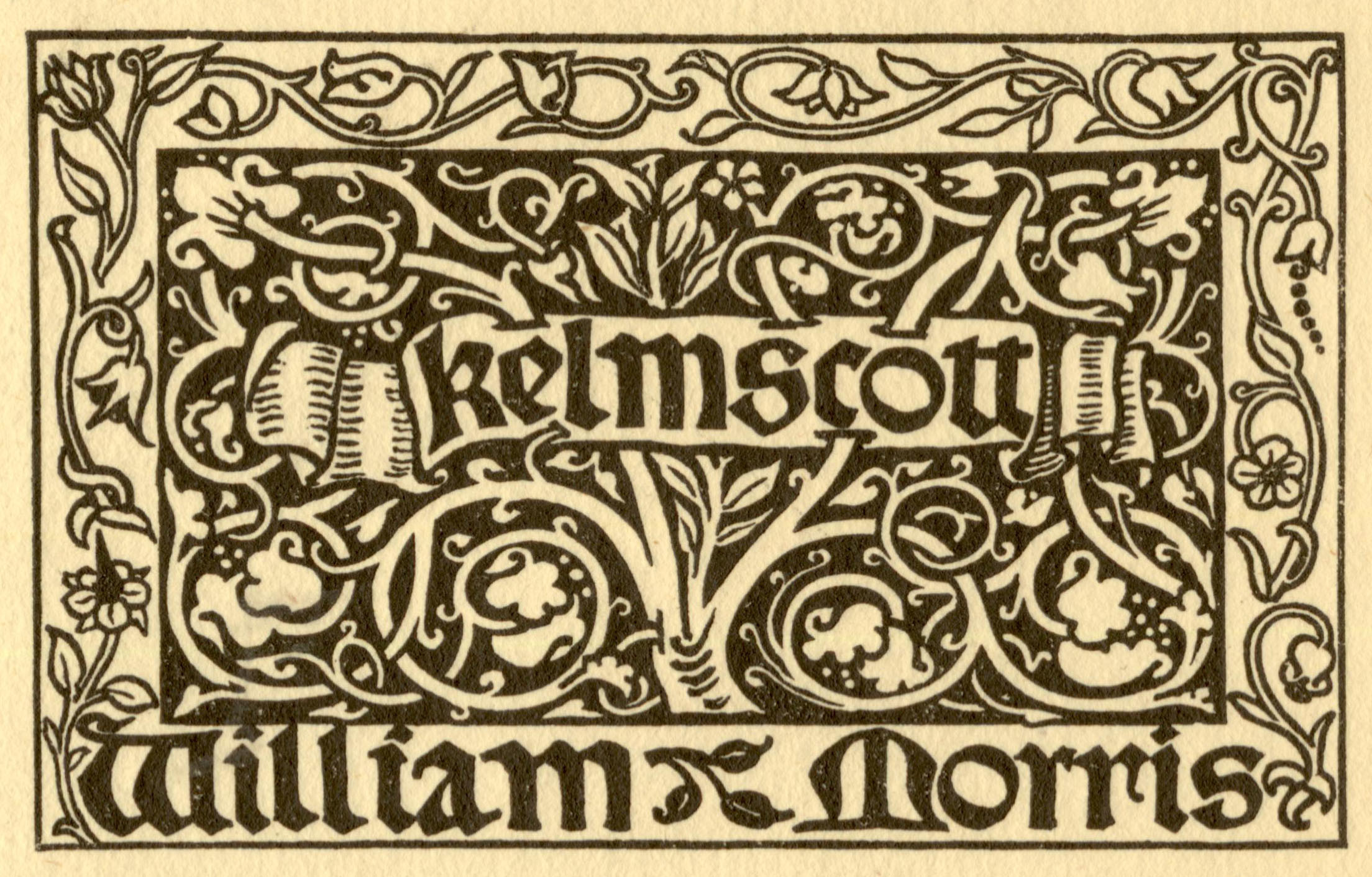 Kelmscott Press, William Morris, Xilografia, Ornamento floreale, sfondo Full HD per computer