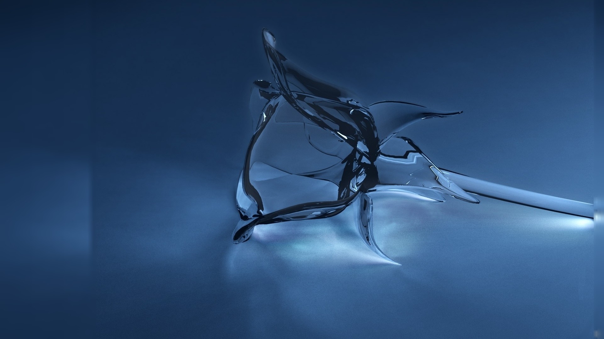 Vetro astratto, Rendering 3D, Blu, Full HD, sfondo per portatile