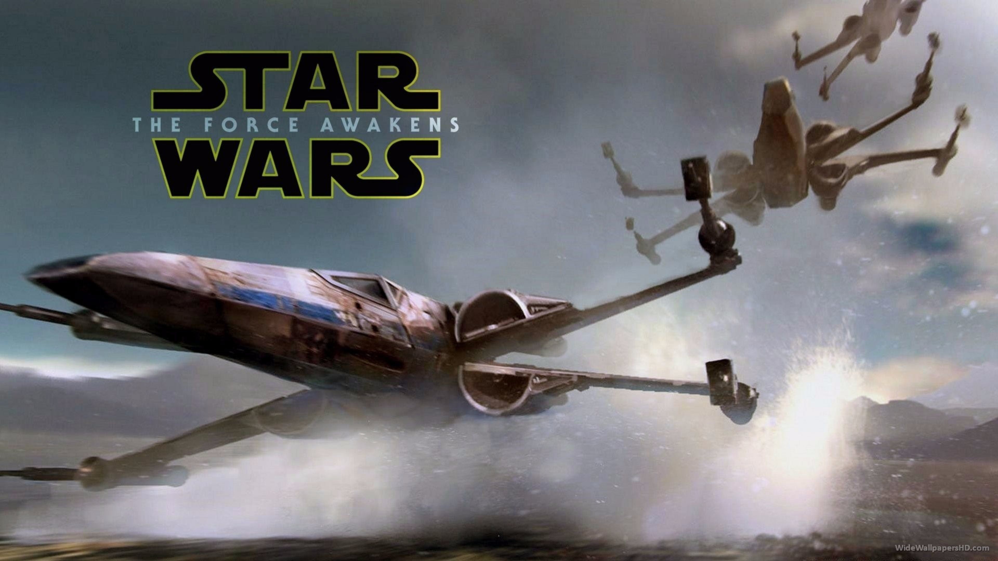 X-wing, Star Wars: Il risveglio della Forza, Logo, Star Wars, 4K, sfondo desktop