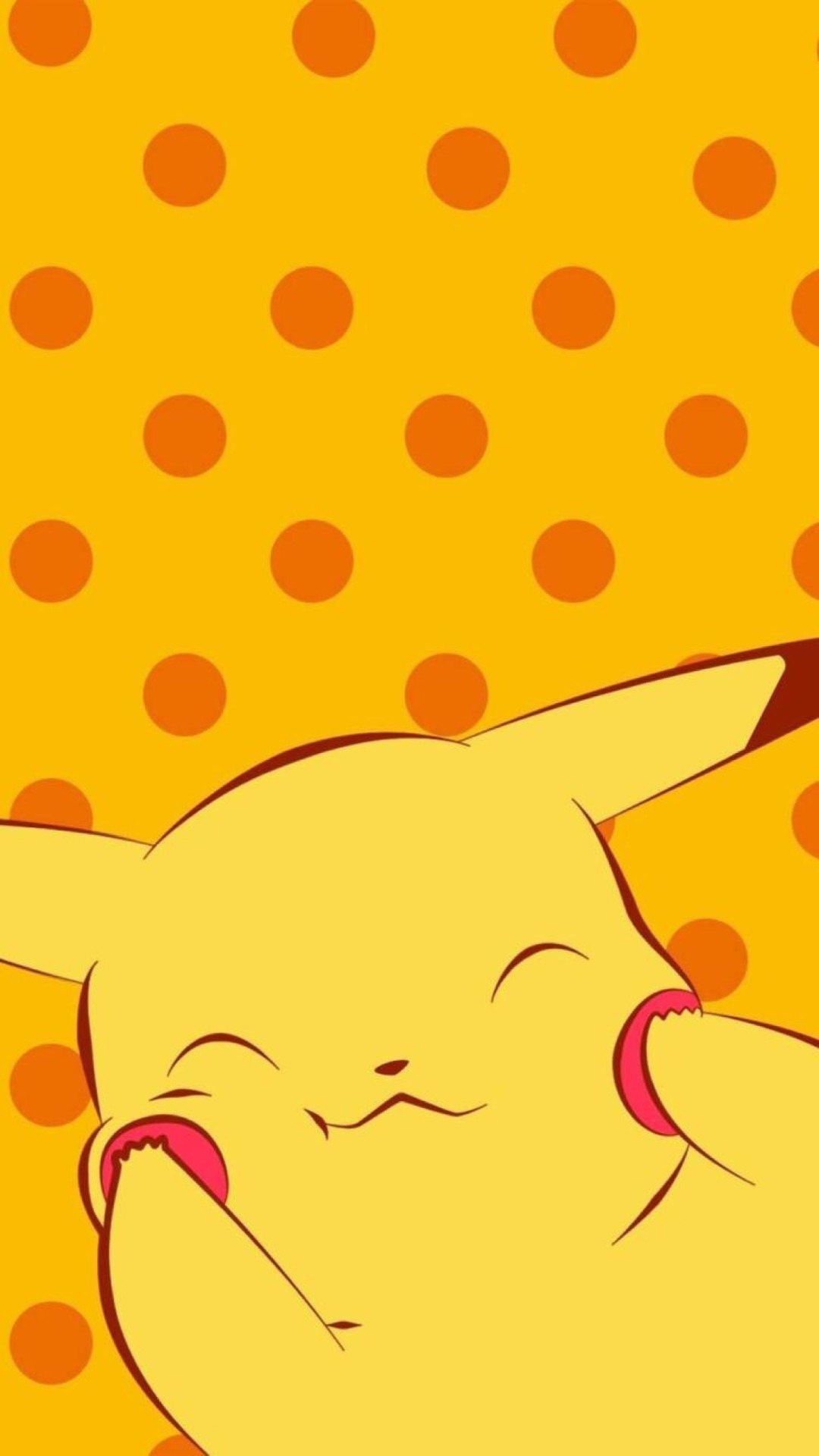 Pikachu, Pokémon, Pois, Arancione, 1080x1920, schermata di blocco iPhone