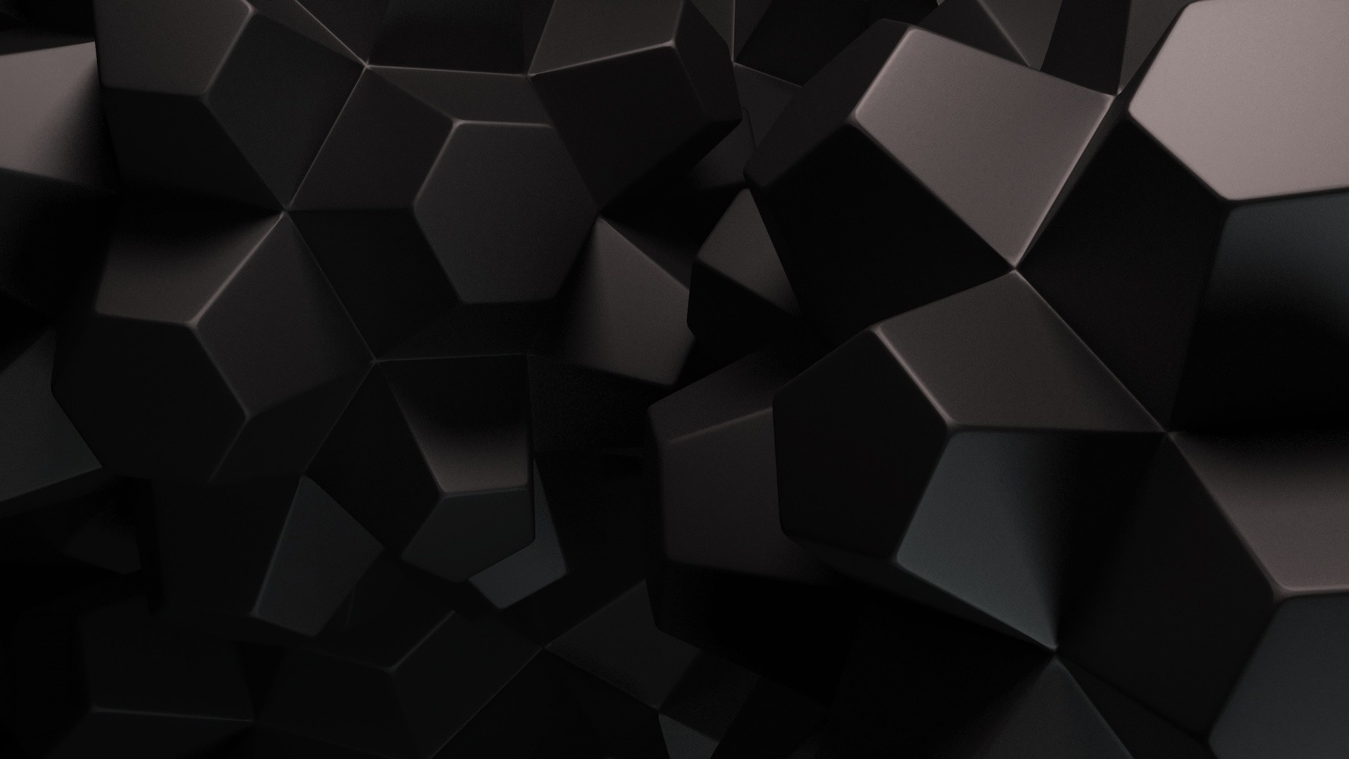 Forme 3D, Nero, Geometrico, Full HD, sfondo Windows 11