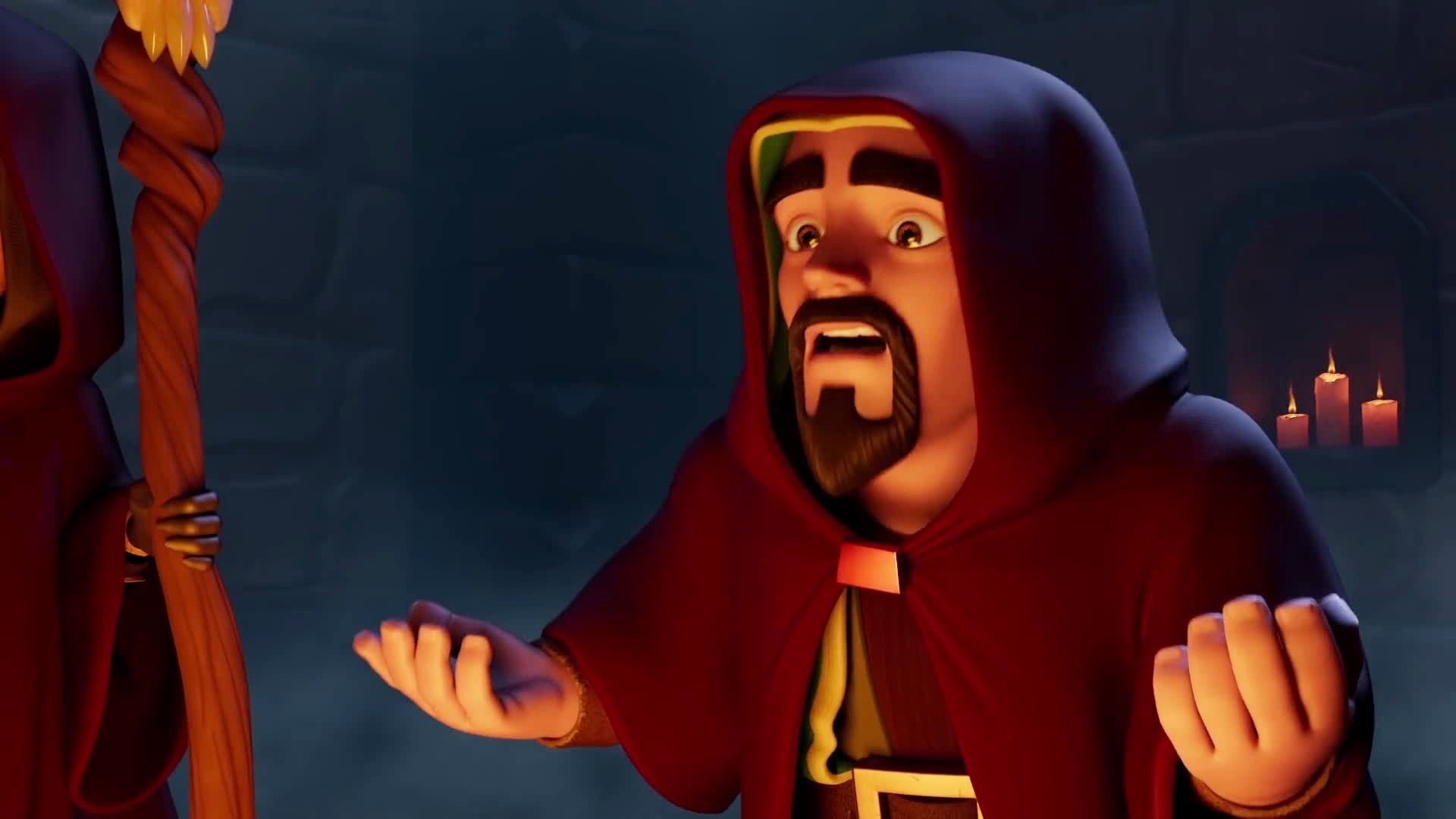 Stregone, Clash of Clans, Mantello rosso, Candele, 1920x1080, immagine di sfondo