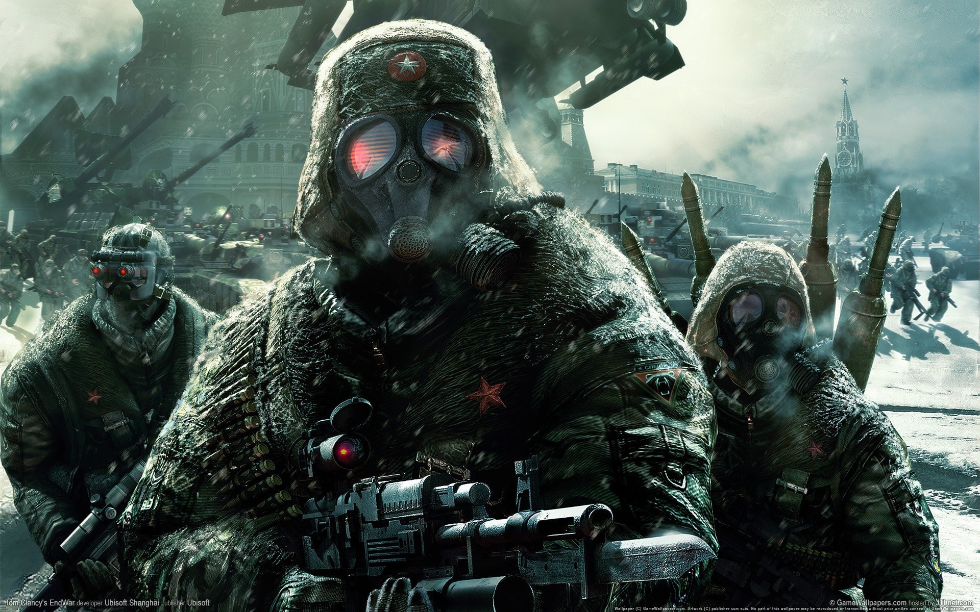 Soldati, Maschera antigas, Neve, Guerra, 1920x1200, sfondo per PC