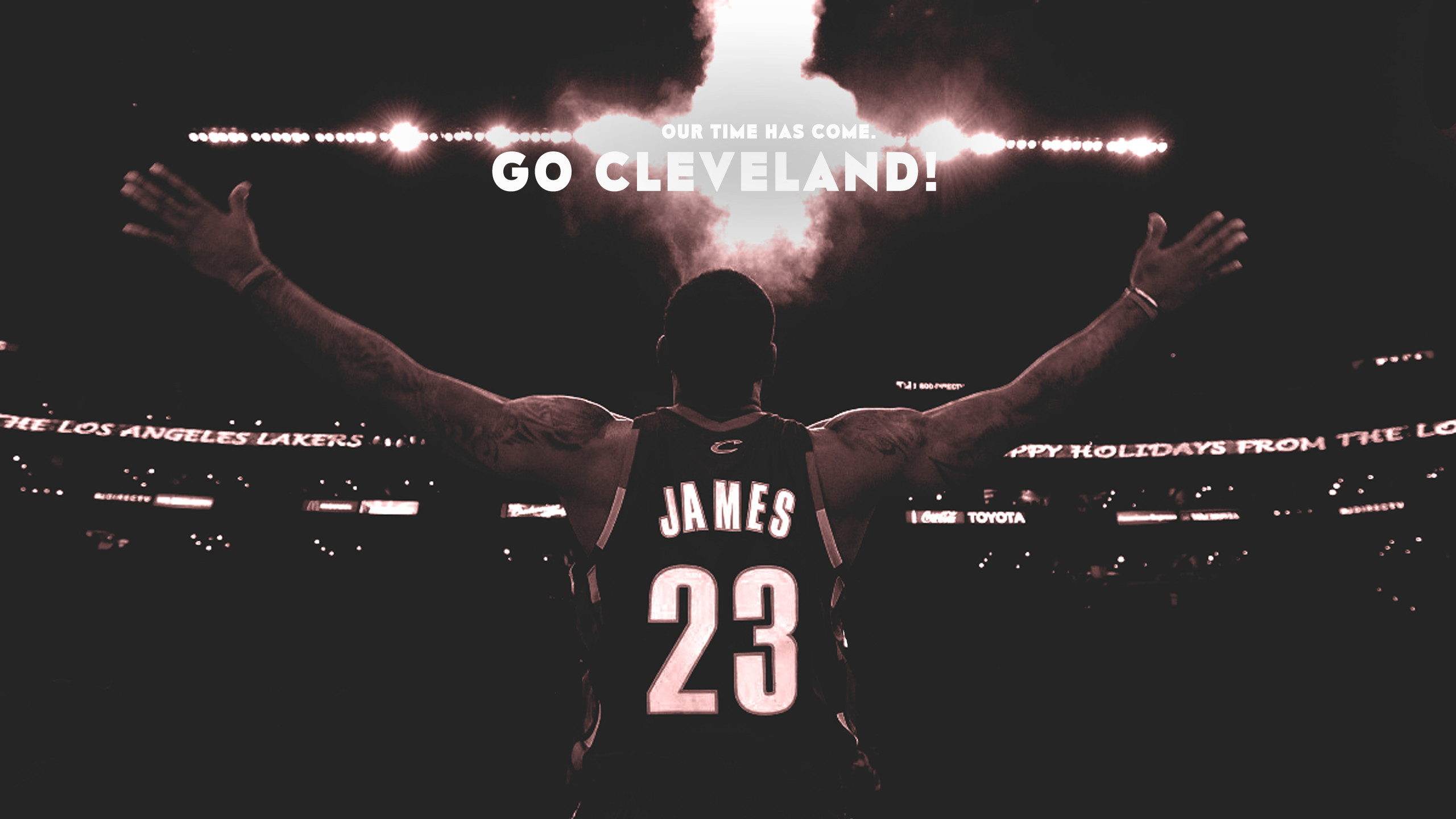 LeBron James, Cleveland Cavaliers, Go Cleveland, Numero 23, Braccia aperte, sfondo desktop 1440p