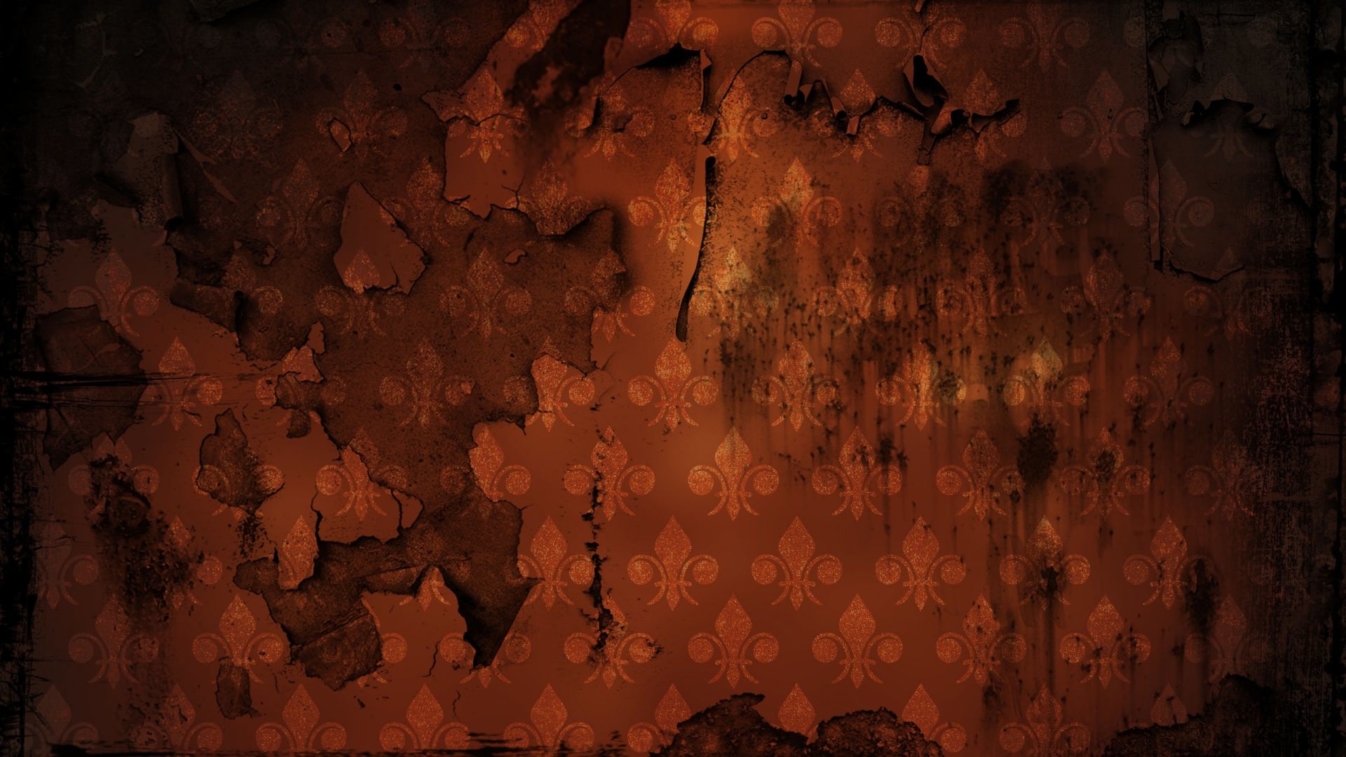 Muro scrostato, Carta da parati damascata, Ruggine, Arancione, Full HD 1080p, sfondo desktop