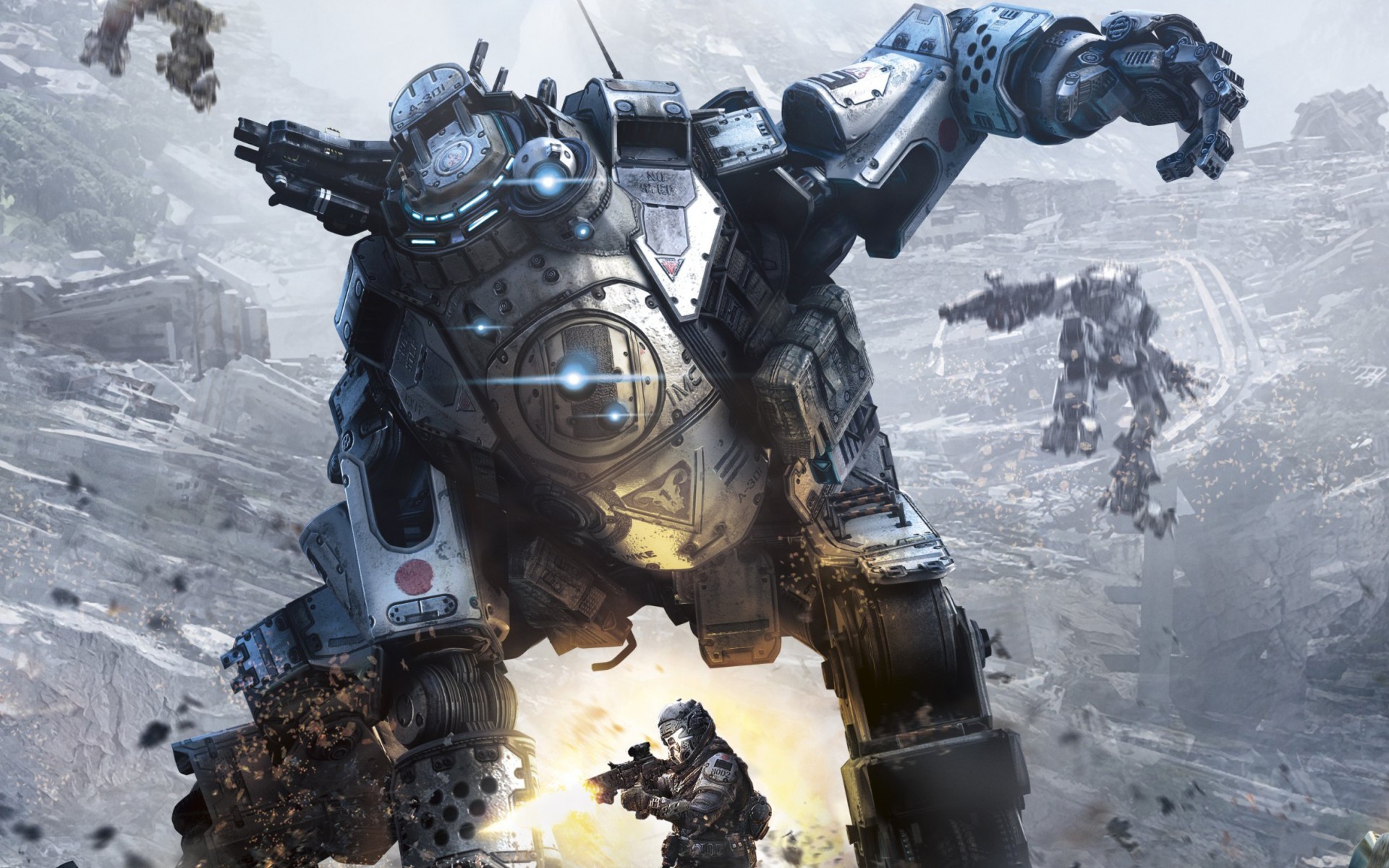 Titanfall, Titano, Neve, Battaglia, 16:10 Full HD, sfondo widescreen