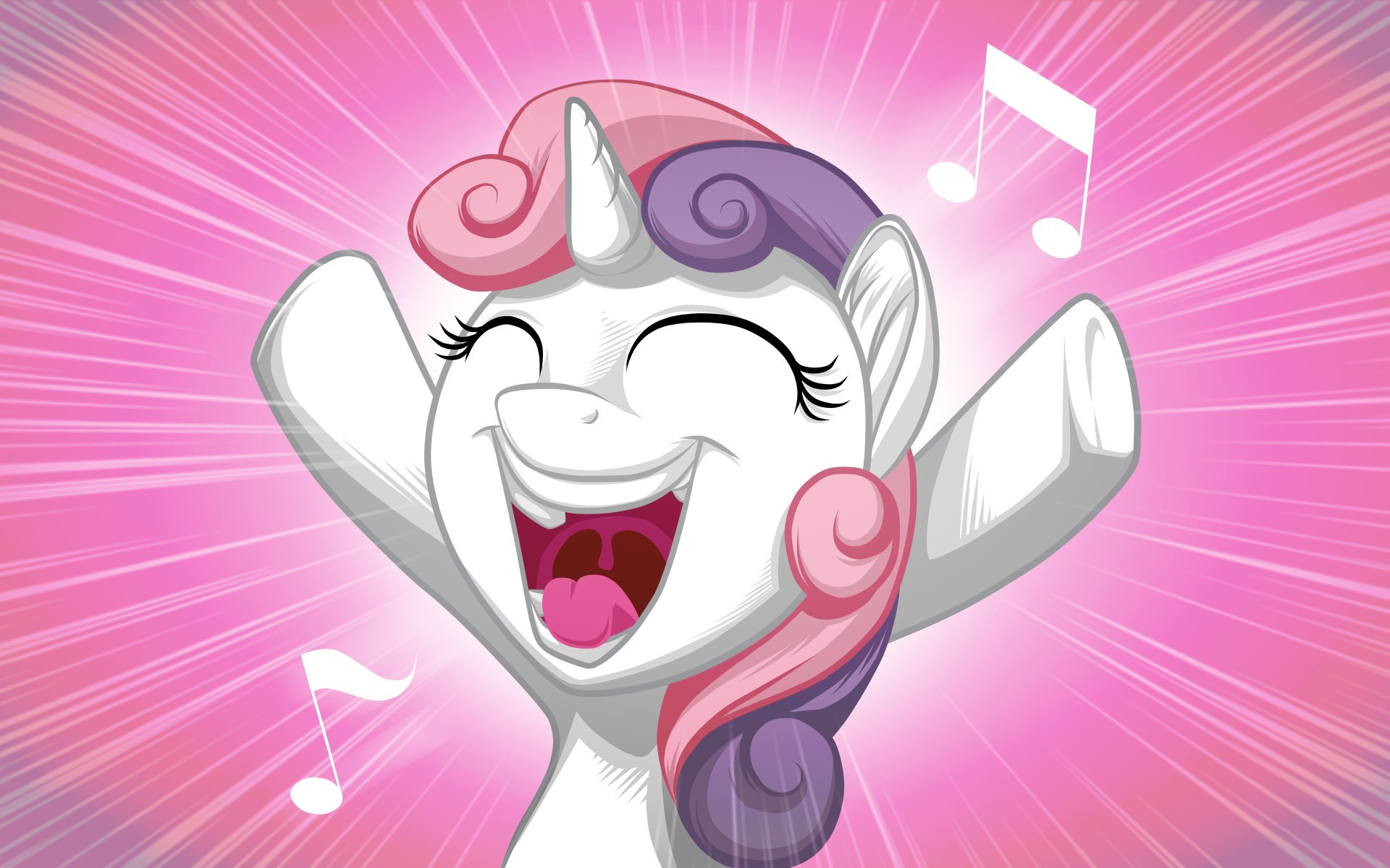 Sweetie Belle, My Little Pony: L'amicizia è magica, Unicorno, Note musicali, Rosa, wallpaper desktop