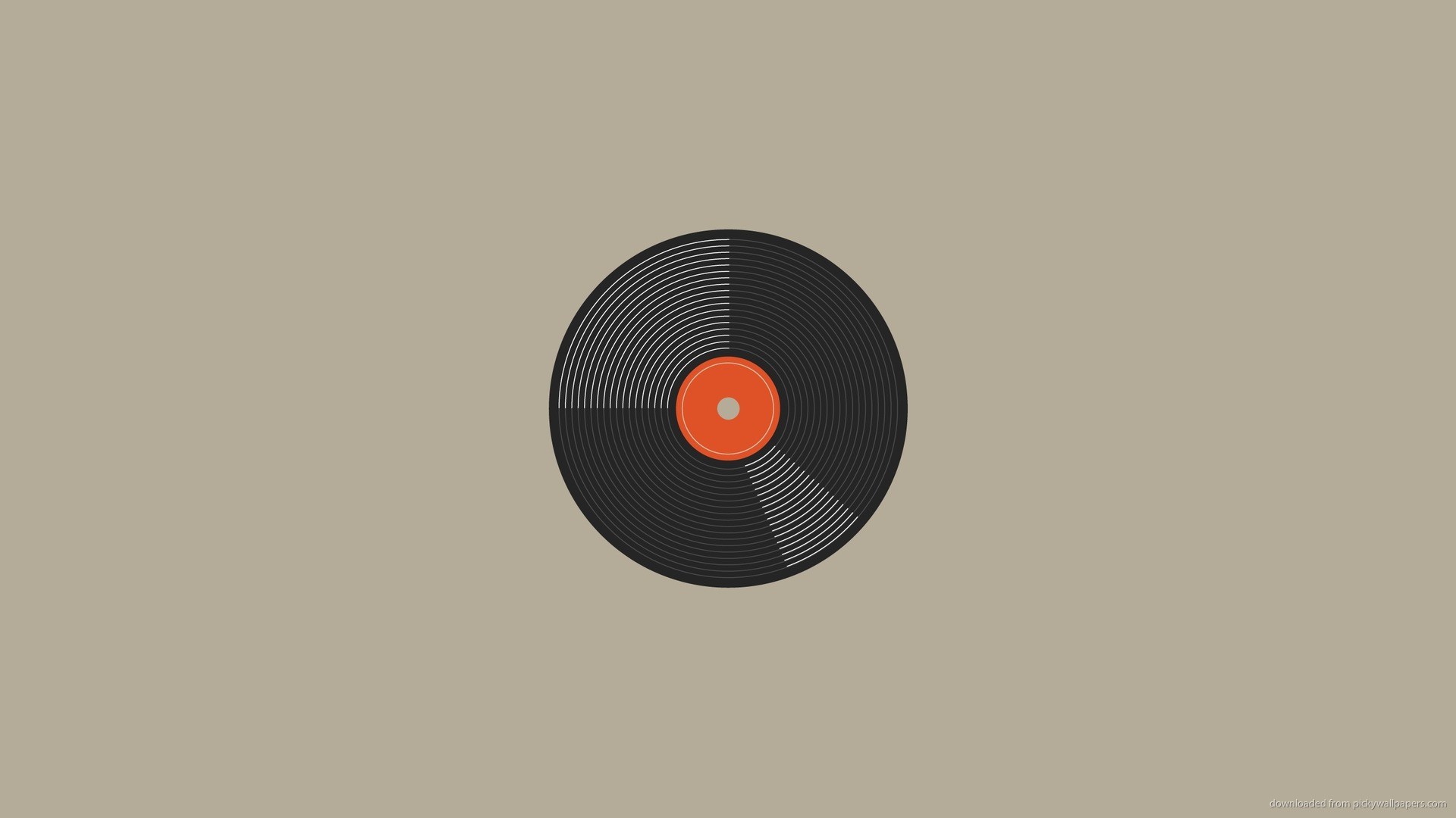 Disco in vinile, Etichetta rossa, Minimalismo, Beige, Full HD, sfondo per PC