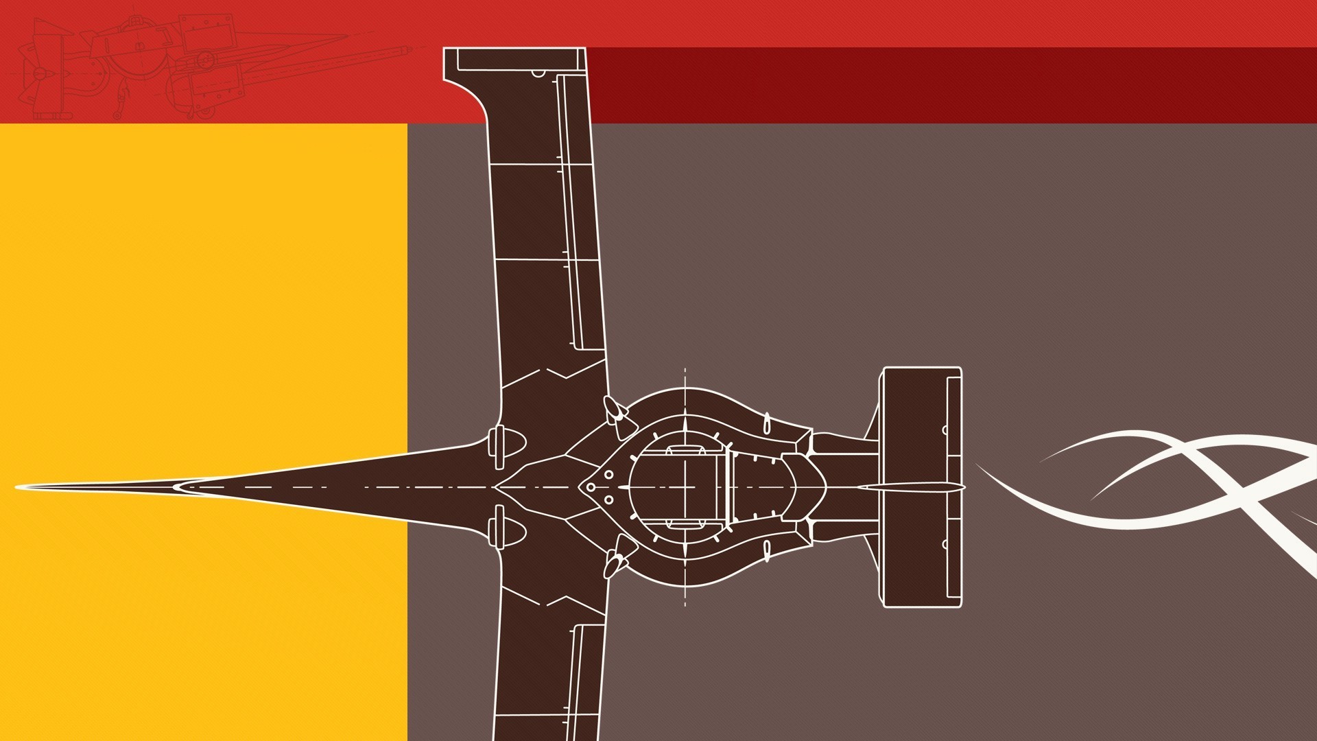 Swordfish II, Cowboy Bebop, Progetto tecnico, Giallo e marrone, 1920x1080, sfondo per PC