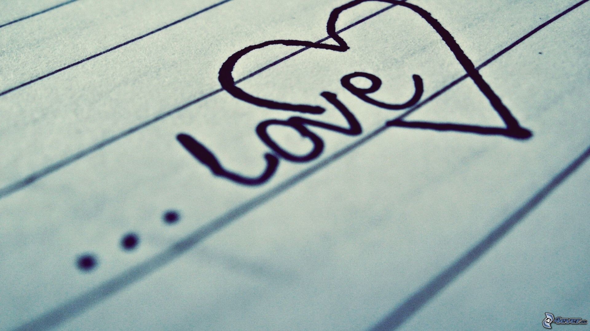 Love, Cuore, Scritta a mano, Carta, 16:9 Full HD, sfondo widescreen