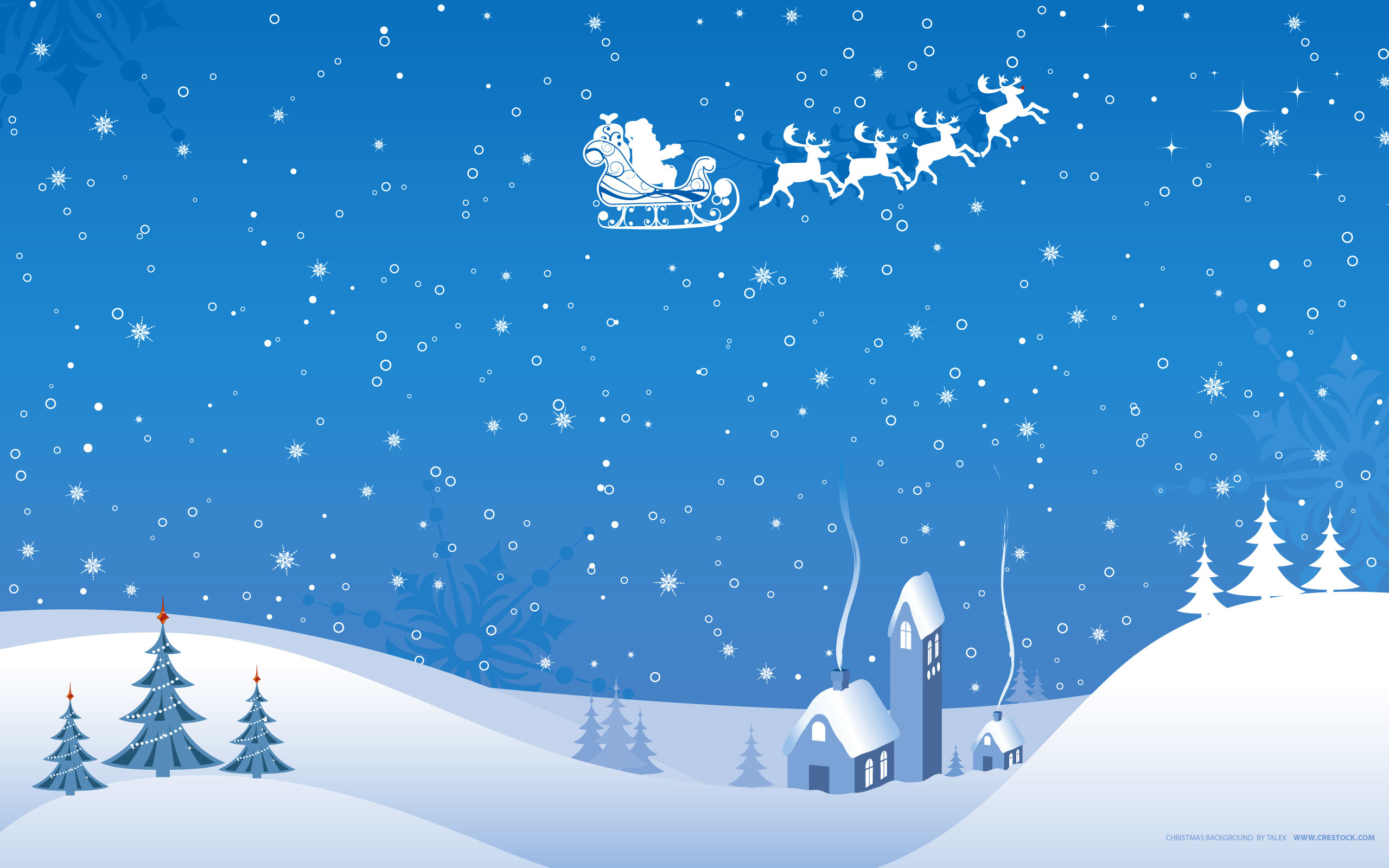 Babbo Natale, Slitta, Renne, Neve, Blu, 2K 1600p, sfondo desktop