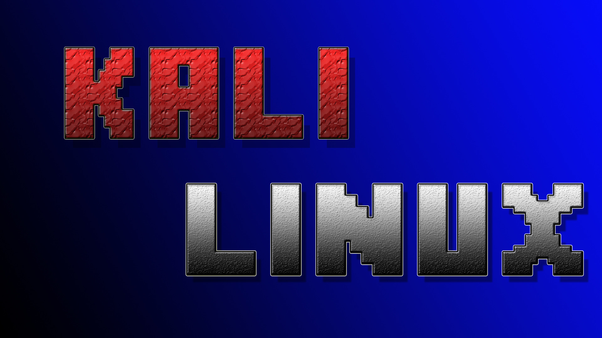 Kali Linux, Tipografia, Rosso, Sfondo blu, 1920x1080, wallpaper desktop