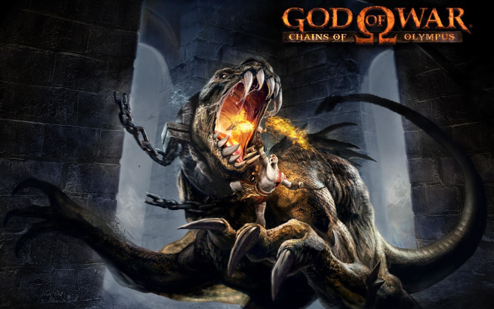God of War: Chains of Olympus, Kratos, Basilisco, Logo, Videogioco, sfondo Windows 11