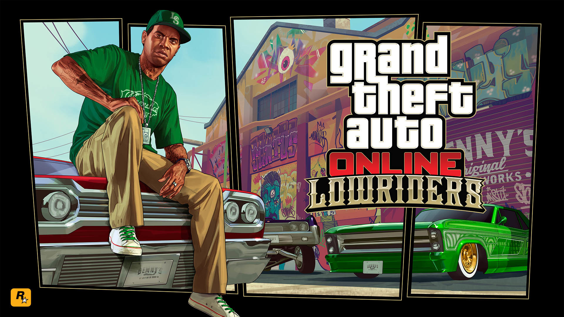 GTA Online, Lowriders, Lamar Davis, Auto d'epoca, Full HD, wallpaper per PC