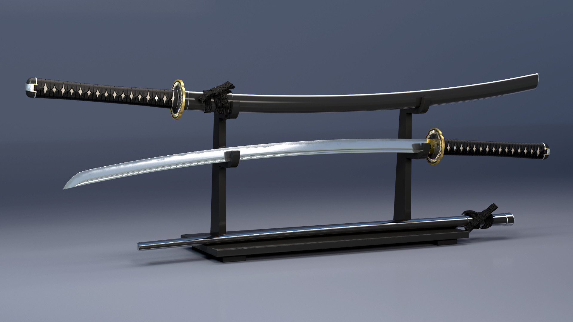 Katana, Wakizashi, Supporto per spada, Grigio, 1920x1080, immagine di sfondo